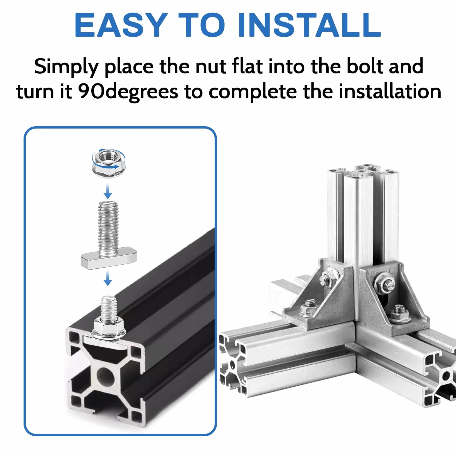EXLECO Viti di Fissaggio a Testa a Martello M8x20 T Bolt Bullone Acciaio Inox per Moduli PV