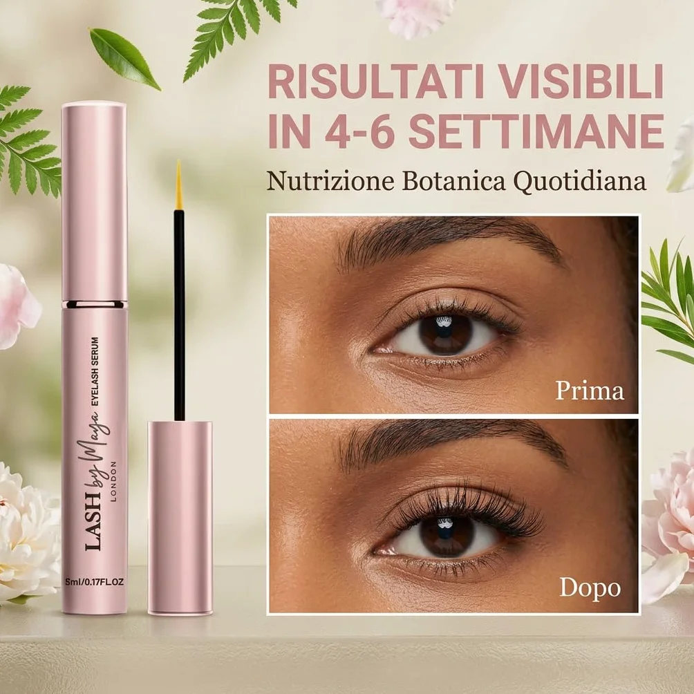 Glowsty Lashes Siero Ciglia/Lash By Marya Siero Ciglia London Rosa 2.0—Trattamento Ciglia Delicato Con Ginseng Swertia Japonica E Vitamina B2 Per Un Aspetto Più Folto E Ordinato Ogni Giorno (1 pezzo)
