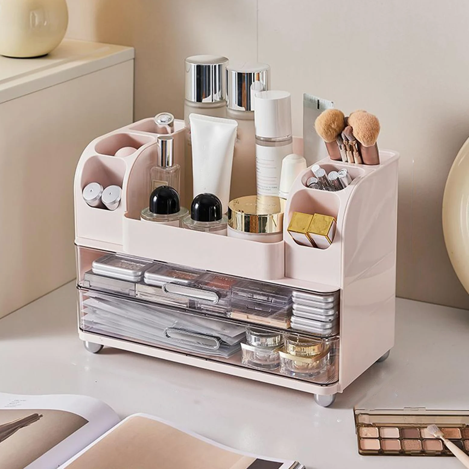 Organizzatore per Trucco da Toeletta Mensola Contenitore Cosmetici | Portacosmetici da Tavolo Organizzatore per Trucco, Toilette, Gioielli, Artigianato, per Bagno, Scrivania, Armadio, Ca
