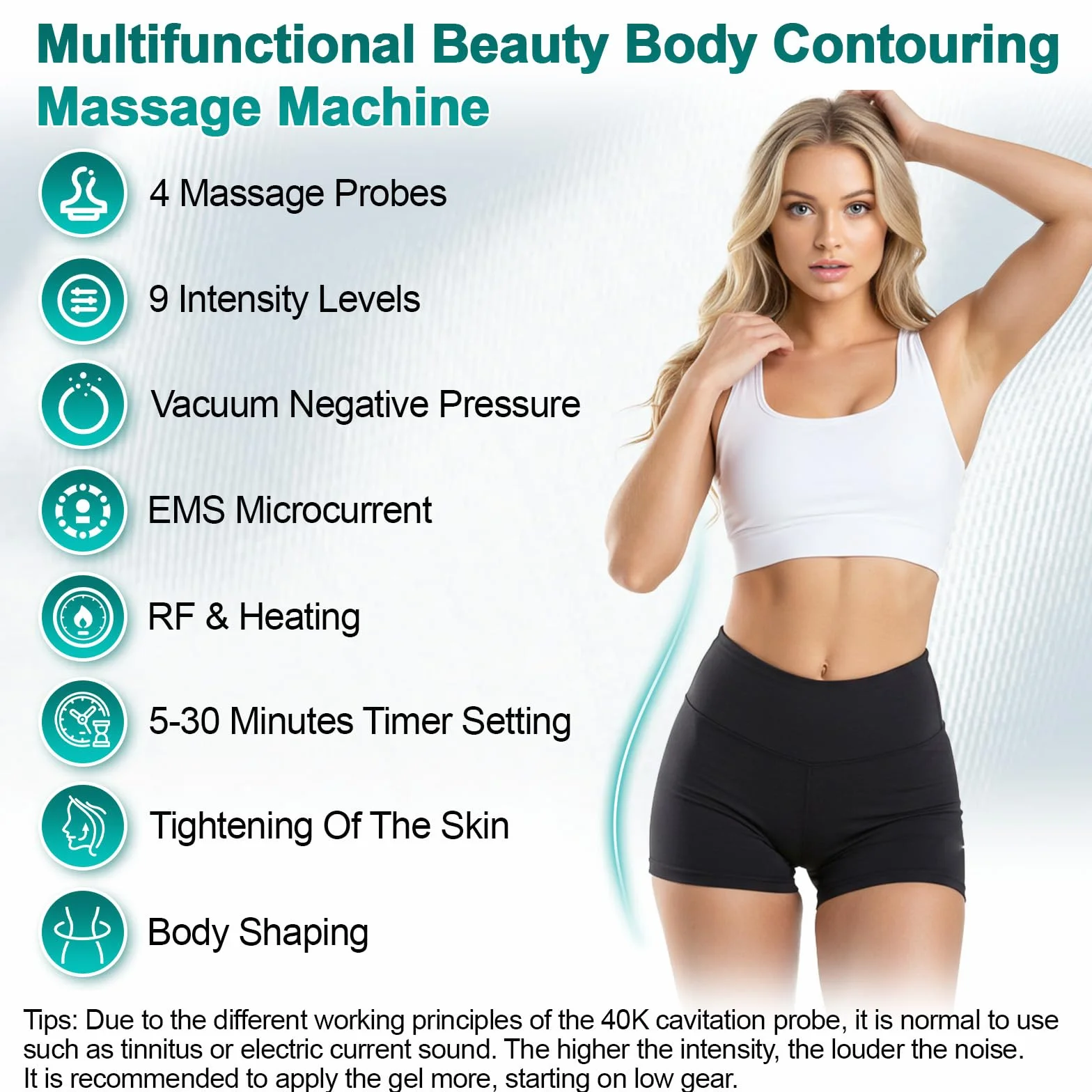4 IN1 Radiofrequenza Viso e Corpo Professionale, 40K Massaggiatore Anticellulite Radiofrequenza Corpo Rassodanti e Tonificanti per il Anticellulite Macchinario