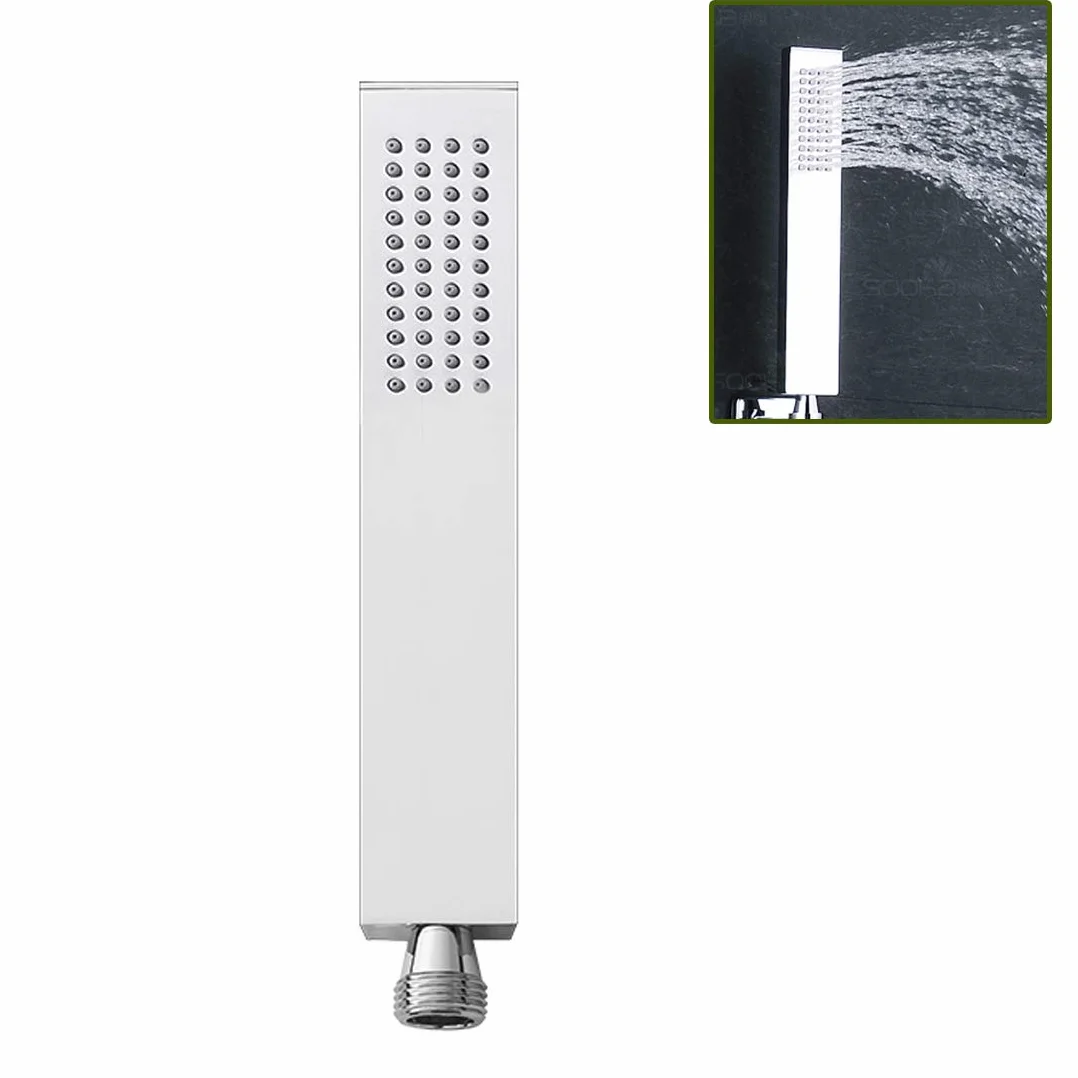 Soffione Doccia Manuale in Ottone Alta Pressione Quadrato Cromato