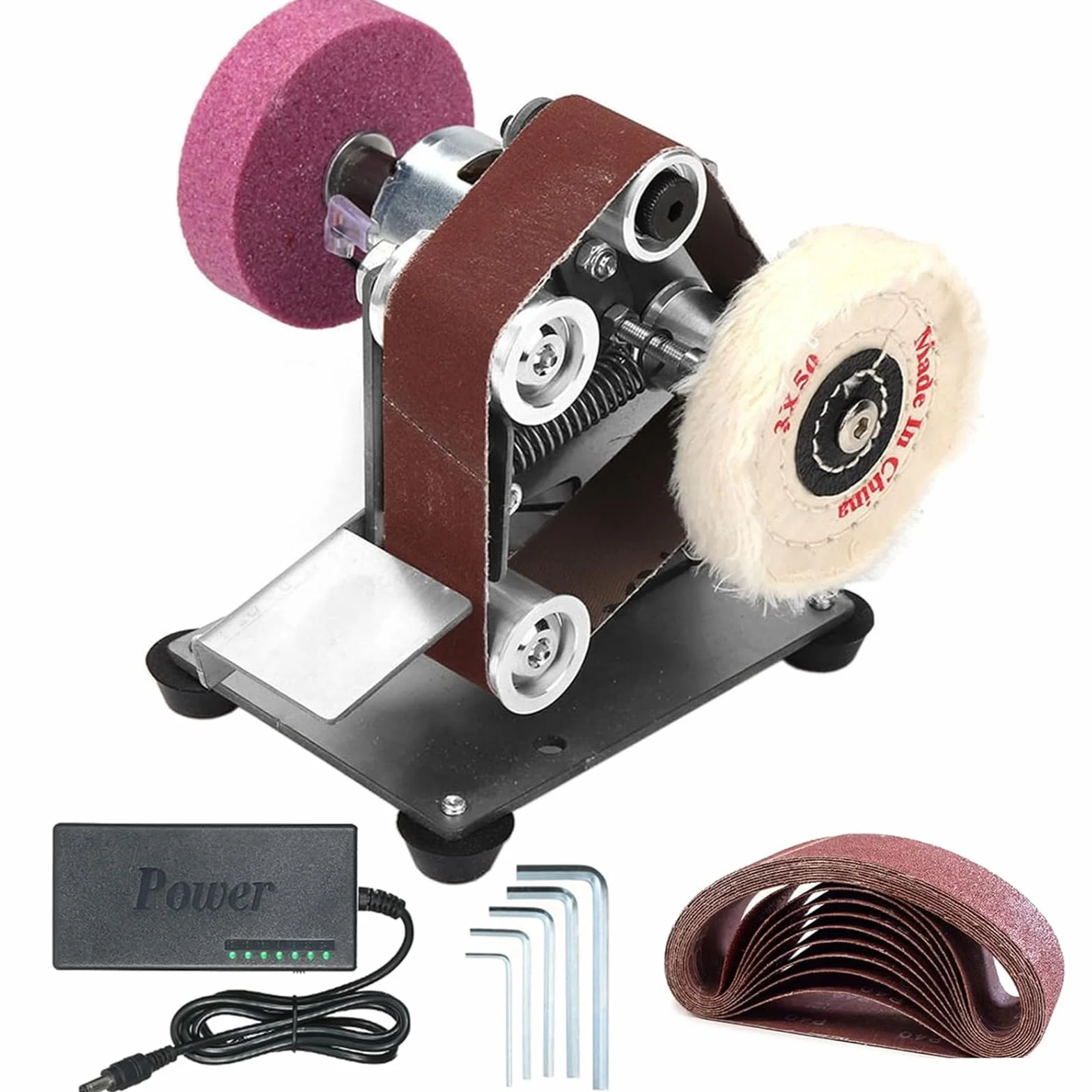 Mini levigatrice a nastro elettrica 30 x 330 mm 775 fai da te con disco abrasivo e lucidatura