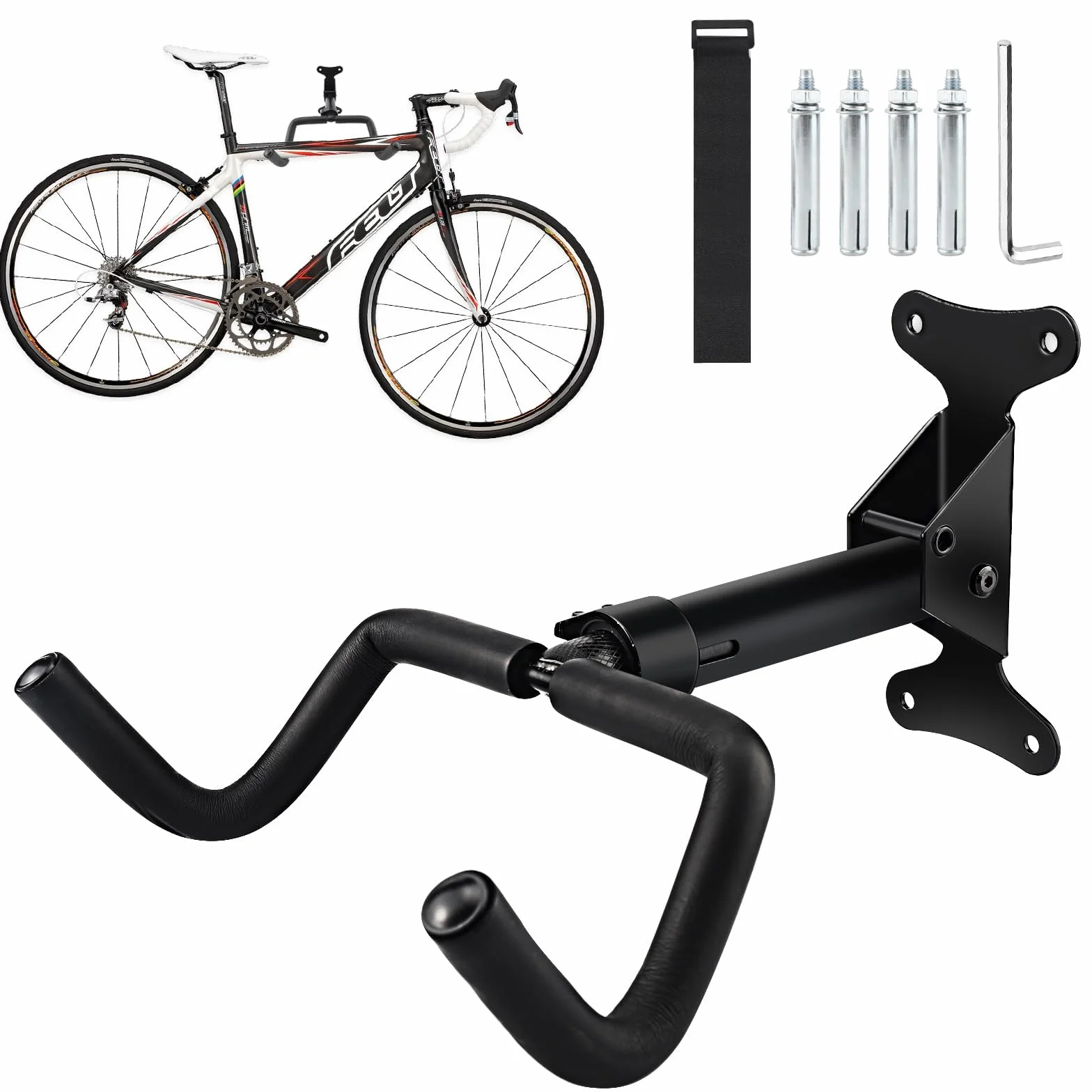 Supporto Bici da Muro Pieghevole 30kg Regolabile per Garage