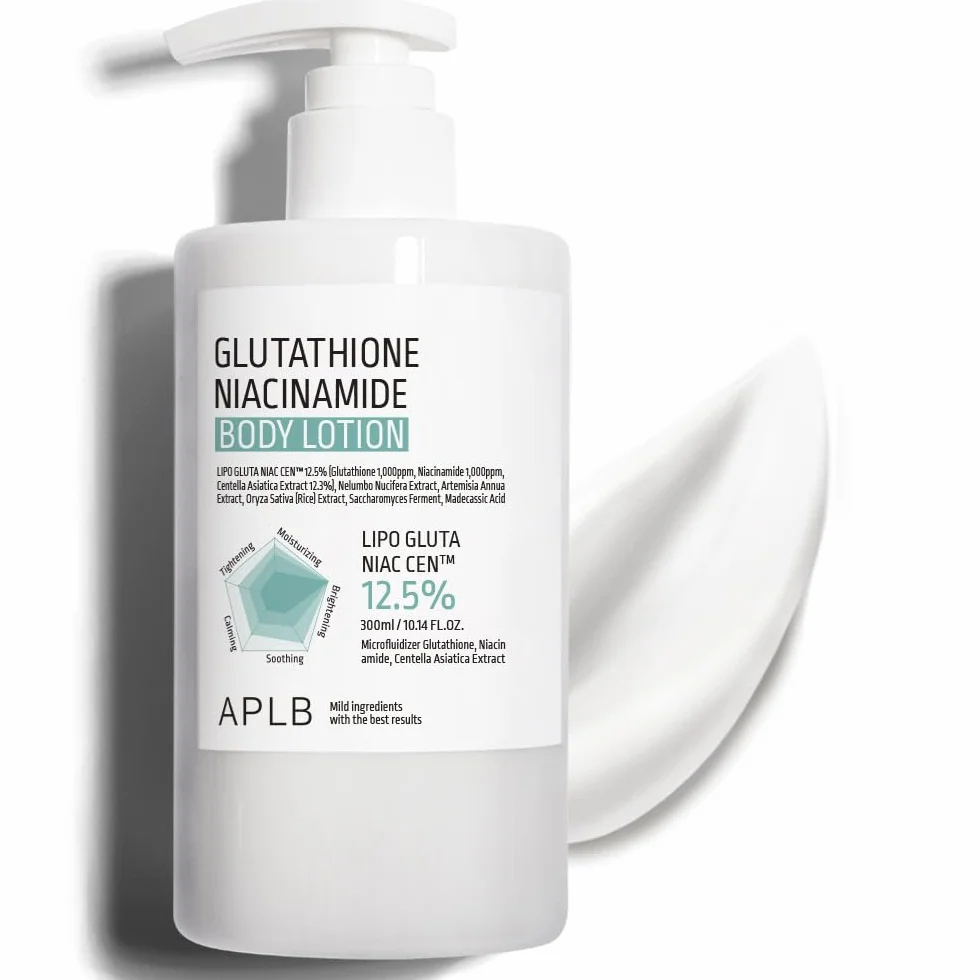 APLB Glutatione Niacinamide Lozione per il corpo | LIPO GLUTA NIAC CEN™ 12,5% 10,14 FL.OZ/Cura della pelle coreana, Idratazione a lunga durata, Rivitalizza per una pelle delicata e migliora la