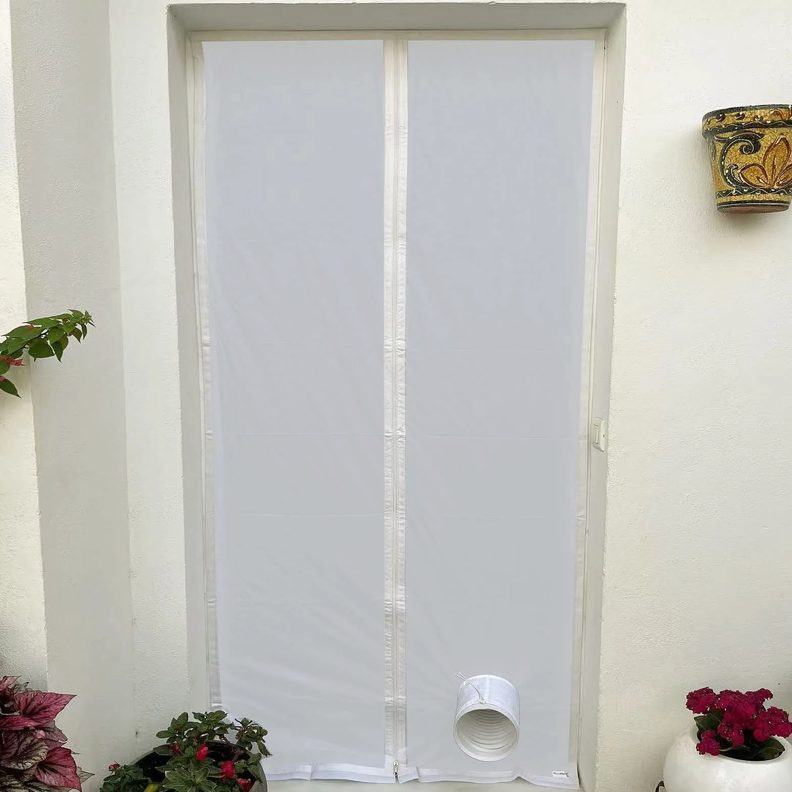 HOOMEE Guarnizione Universale per Porte Finestre 120x240CM per Condizionatore Portatile con Chiusura a Sacco Ferma Tubo