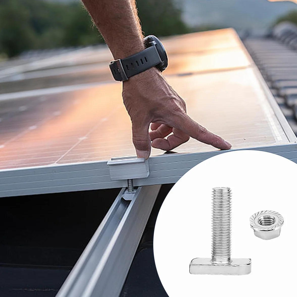 Viti Testa Martello M8x20mm Dado T, Bullone Dadi Flangia, Fissaggio Solare Fotovoltaico Per Serra