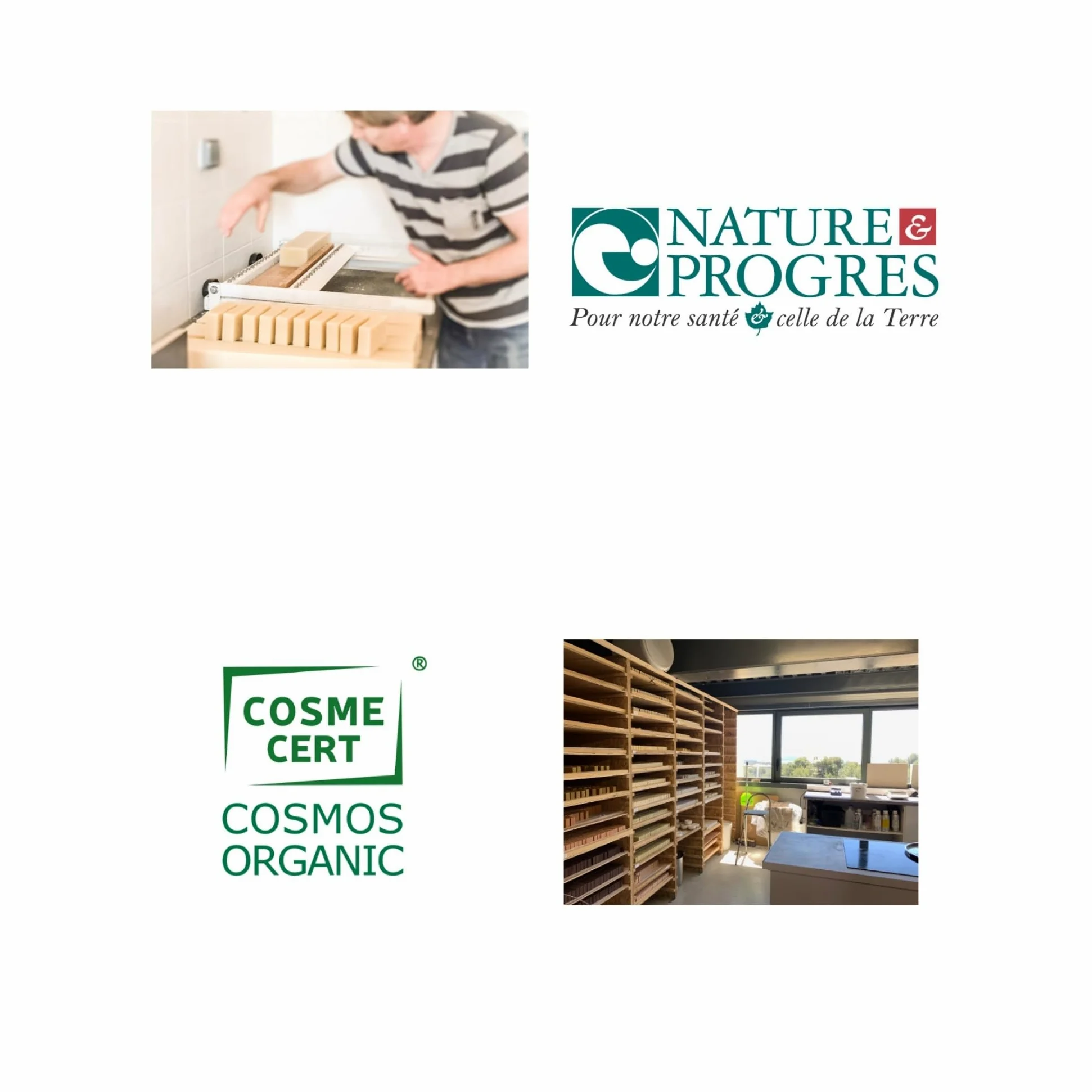 Cofanetto Regalo Biologico con Saponi e Shampoo Solido, Fatto a Mano in Francia, Cosmesi Artigianale Processo a Freddo, Certificato COSMOS & Nature et Progrès, Collezione 4 Pezzi