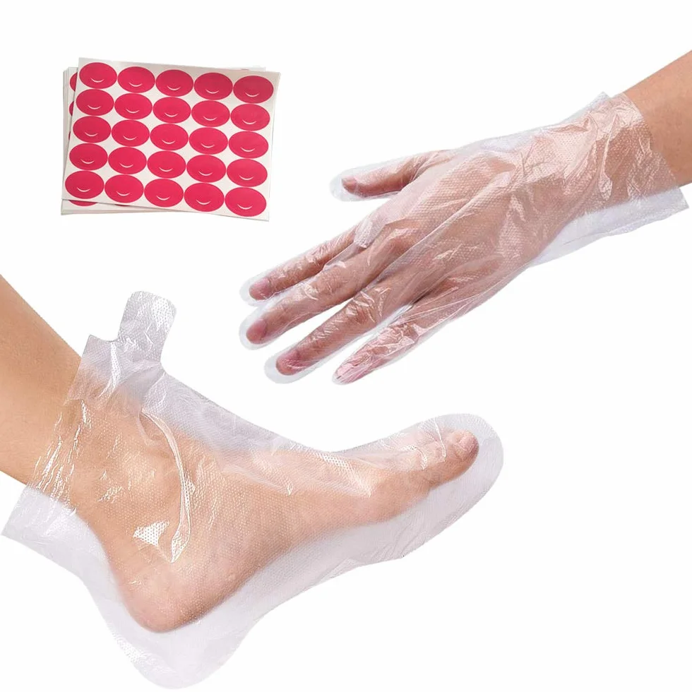 200 sacchetti per il bagno in cera di paraffina, mani e piedi, in plastica accogliente, usa e getta, per terapia, per pedicure e pedicure, per trattamenti di cera calda spa