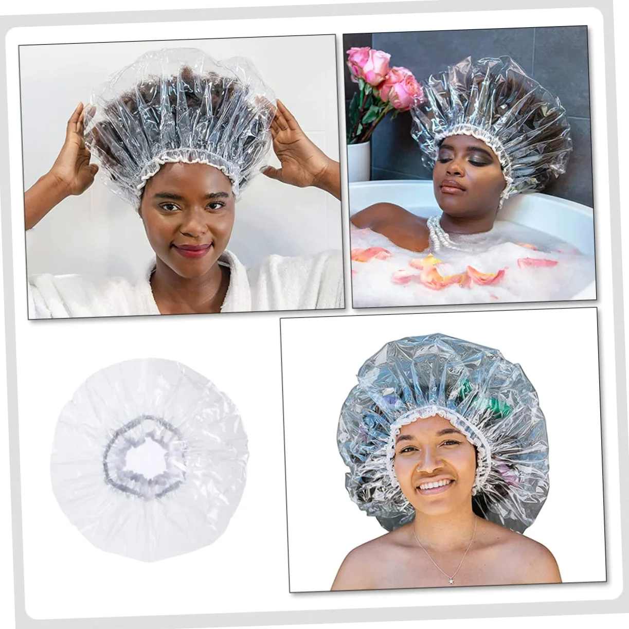 5pezzi Doccia Impermeabili Unisex Per Lunghi Cuffie Regolabili Per Adulti e Multifunctional Per Spa e Della