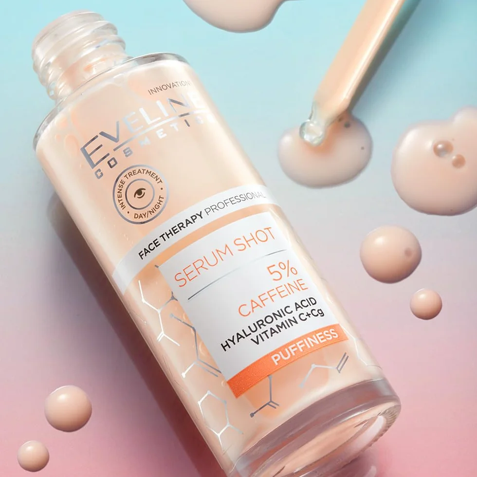 Eveline Cosmetics Face Therapy Professional Siero Occhi con 5% Caffeina - Trattamento Anti-Fatica & Anti-Età per Occhiaie, Gonfiore & Rughe, Formula Idratante & Illuminante
