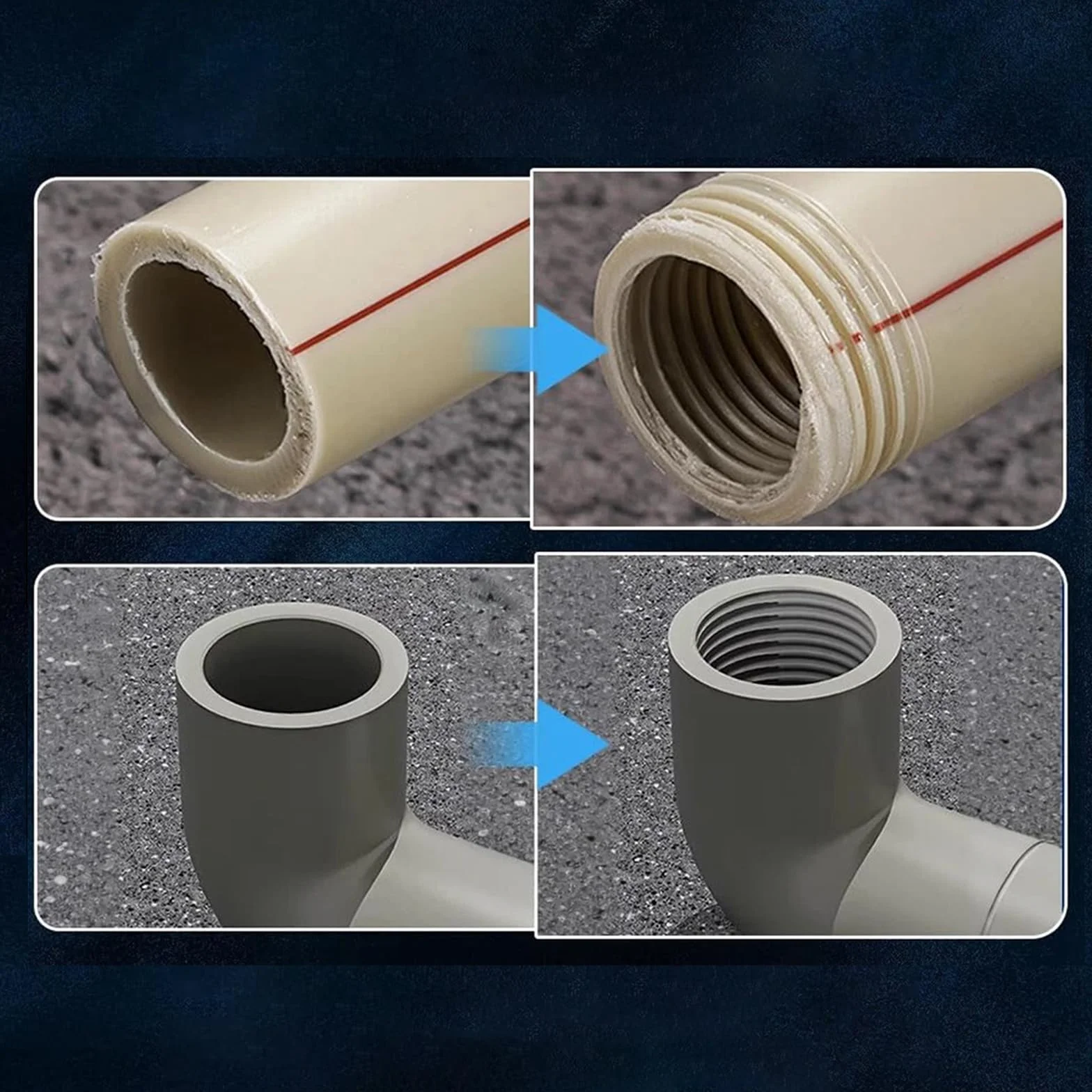 Filiera Per Filettatura 1/2" DN15 3/4" DN20 Maschi Kit Filettatura Maschio Femmina Per Tubi Idraulici
