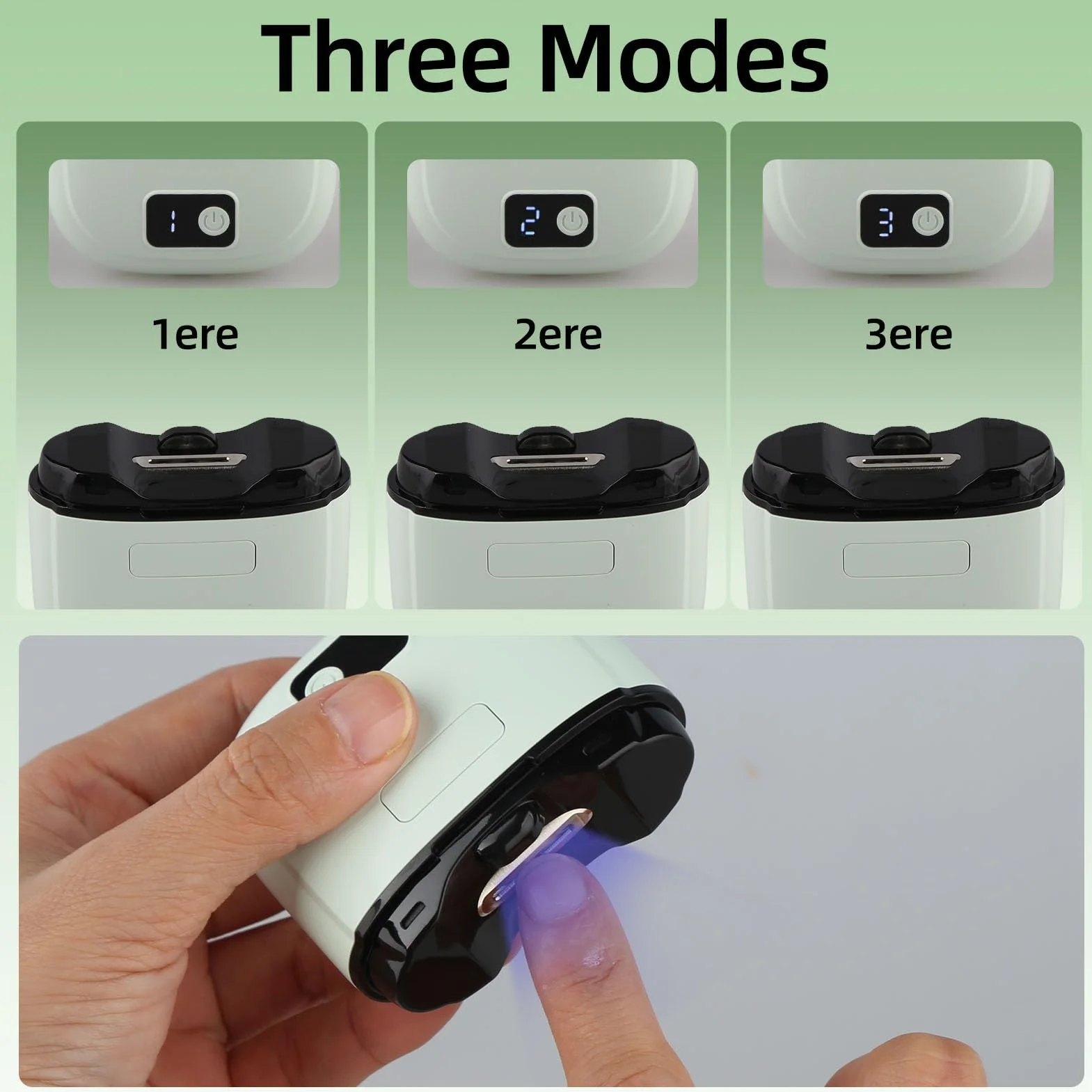 Tagliaunghie Elettrico 3 in 1 Ricaricabile USB-C, Taglia Unghie Automatico con Luce LED e Display, 3 Velocità, Lima Unghie Elettrica con Raccolta Polvere, per Bambini Adulti Anziani (Verde)