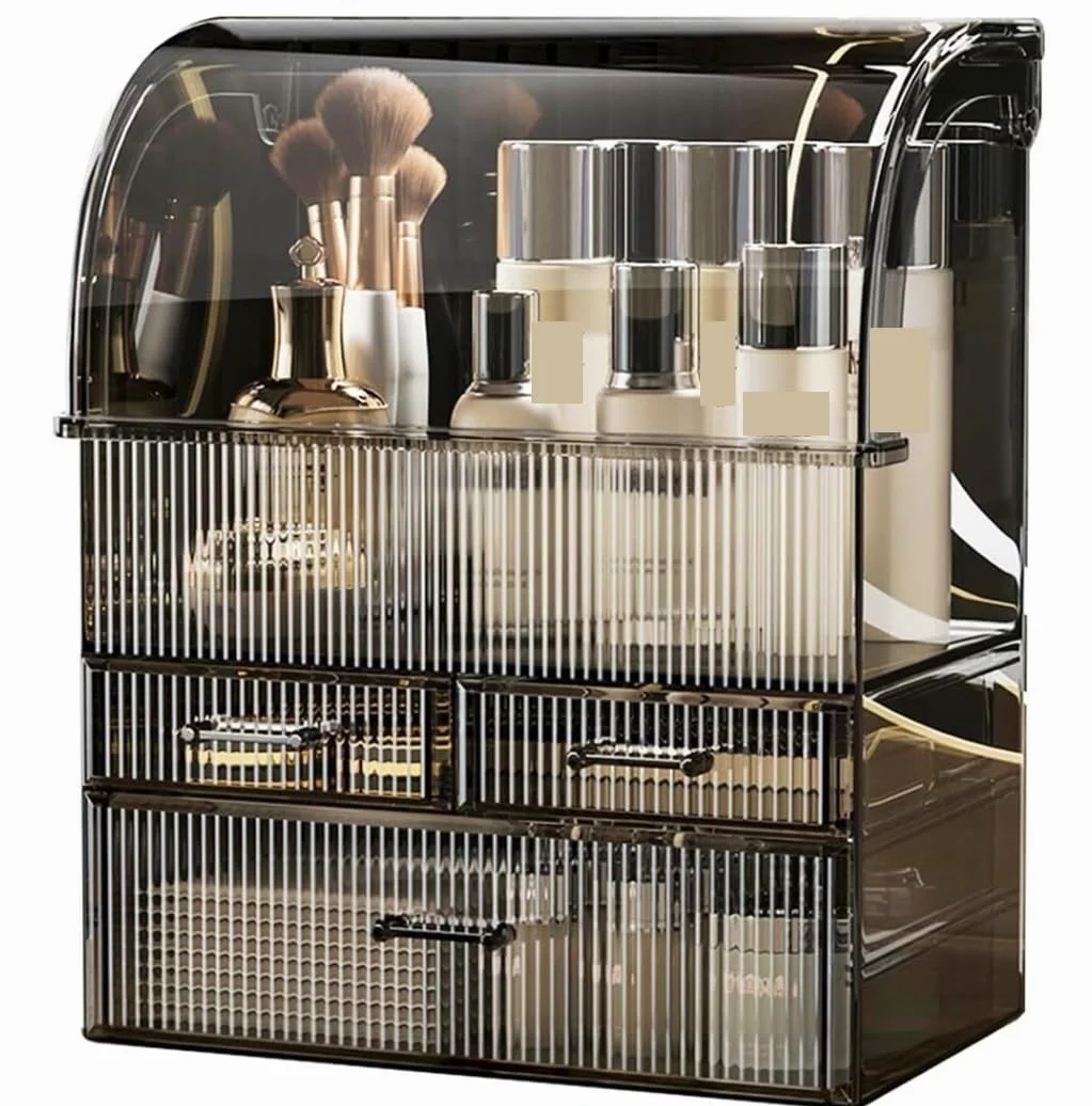 Organizer Trucchi Organizzatore per Il Trucco Vetrina per Cosmetici in Acrilico con Cassetti Scatola per Trucco con Copertura Impermeabile Organizer Trucco