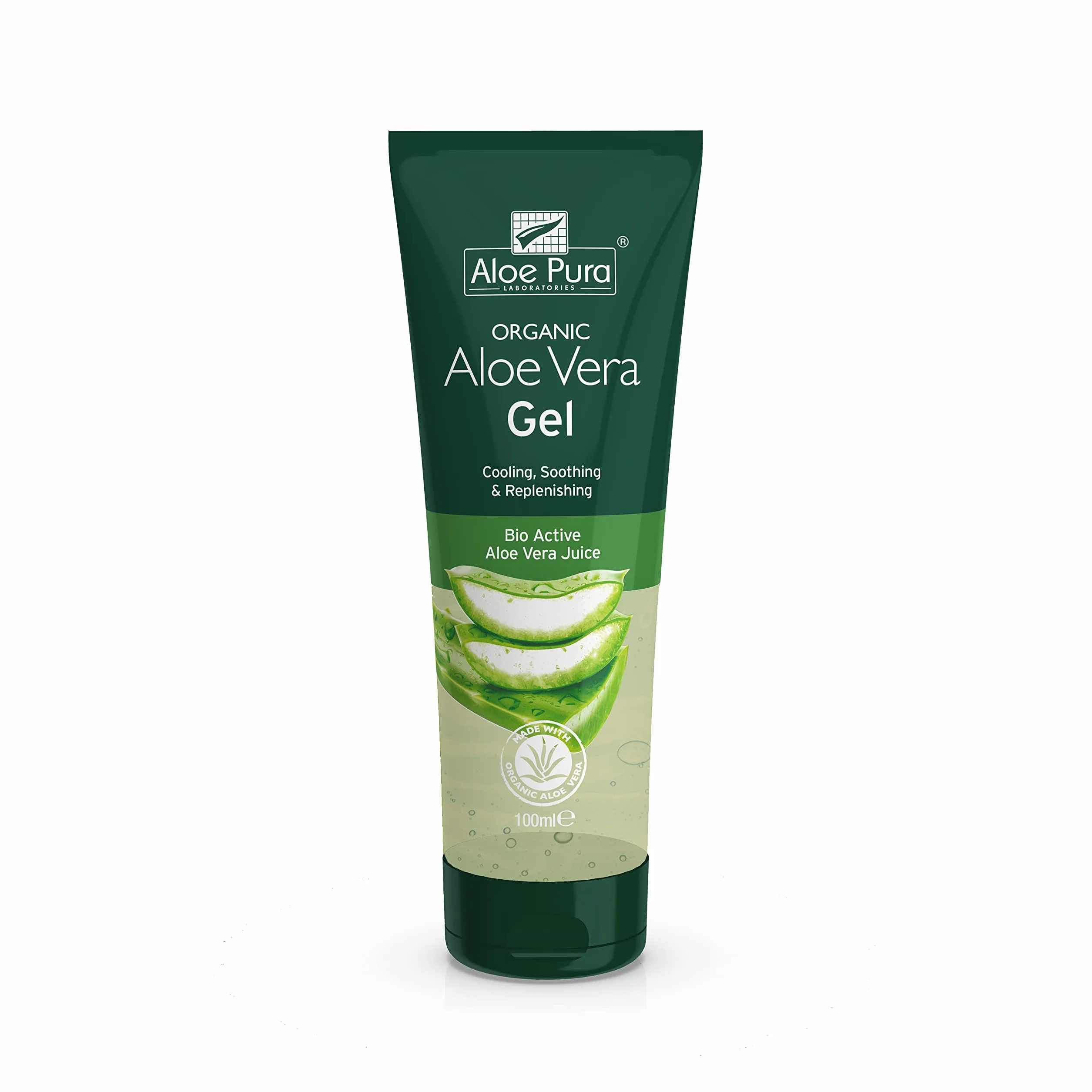 Gel Aloe Pura Aloe Vera, Naturale, Vegano, Senza Crudeltà, Senza Parabeni e SLS, Rinfrescante, Lenitivo, 100ml
