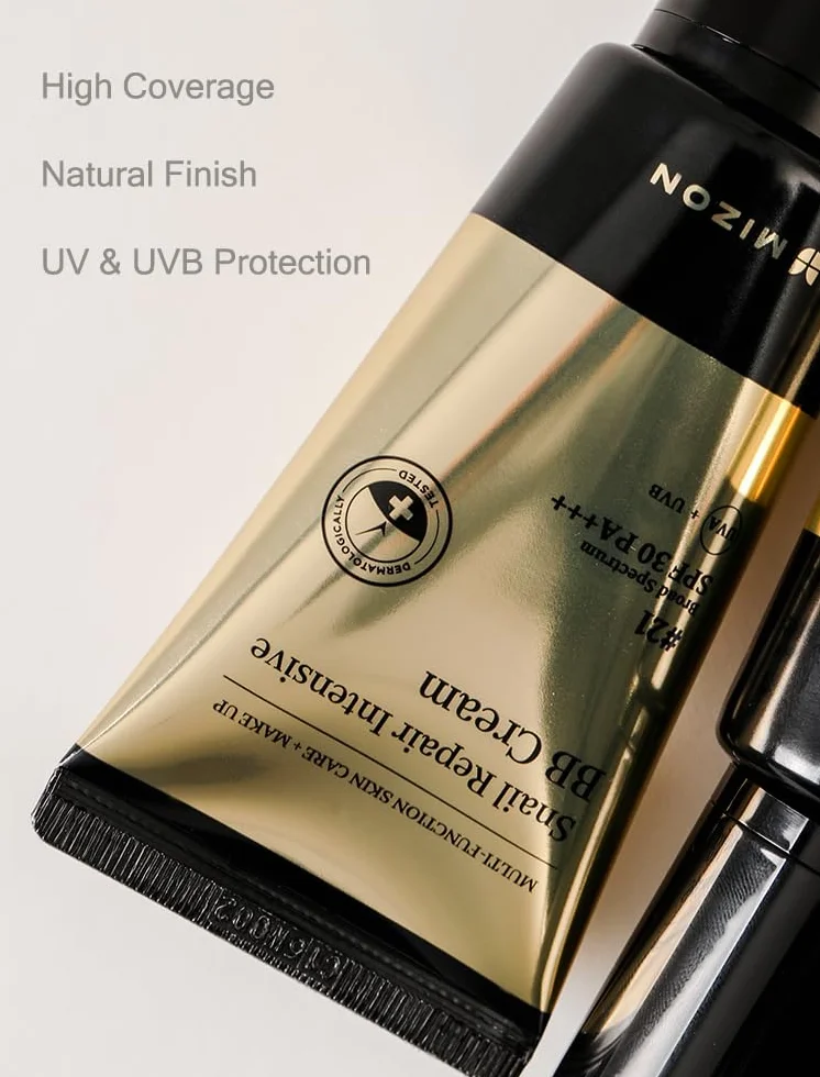 [Mizon] BB Cream SPF 50+ arricchita con estratto di bava di lumaca (#21) alta copertura, idratazione, rigenerazione della pelle, cosmetico coreano (Snail Repair Intensive BB Cream)