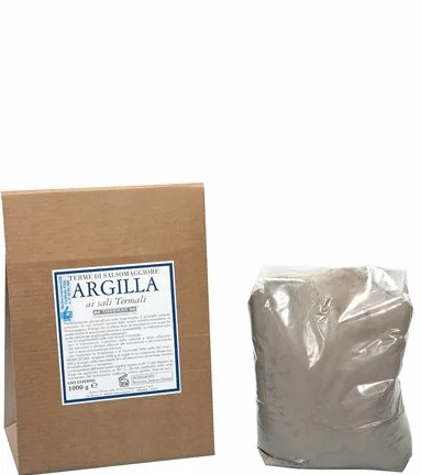 Argilla ai Sali Termali 1 Kg - Argilla per Fangoterapia Corpo con Sali Salsobromoiodici di Salsomaggiore - Trattamento Corpo per Cellulite e Ritenzione Idrica - Fango Termale Naturale