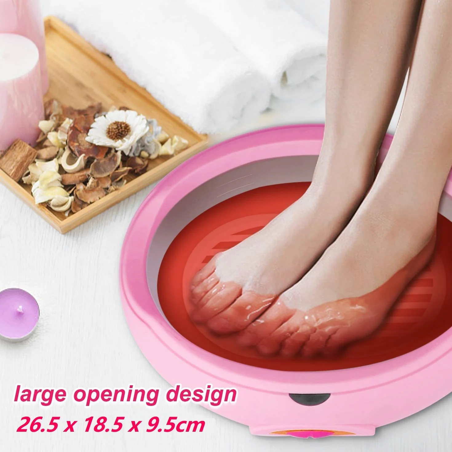 Gel di paraffina per mani e piedi, dispositivo di riscaldamento per bagno di paraffina Forever Speed con 900 g di cera di paraffina per mani e piedi idratanti e artrite calmante (rosa)