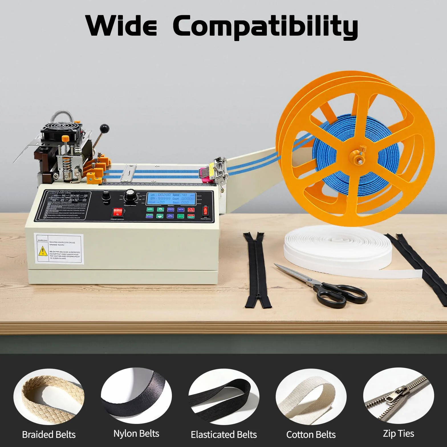 Taglierina automatica per cinghia 400 W 110 pezzi/min taglio a nastro caldo e freddo