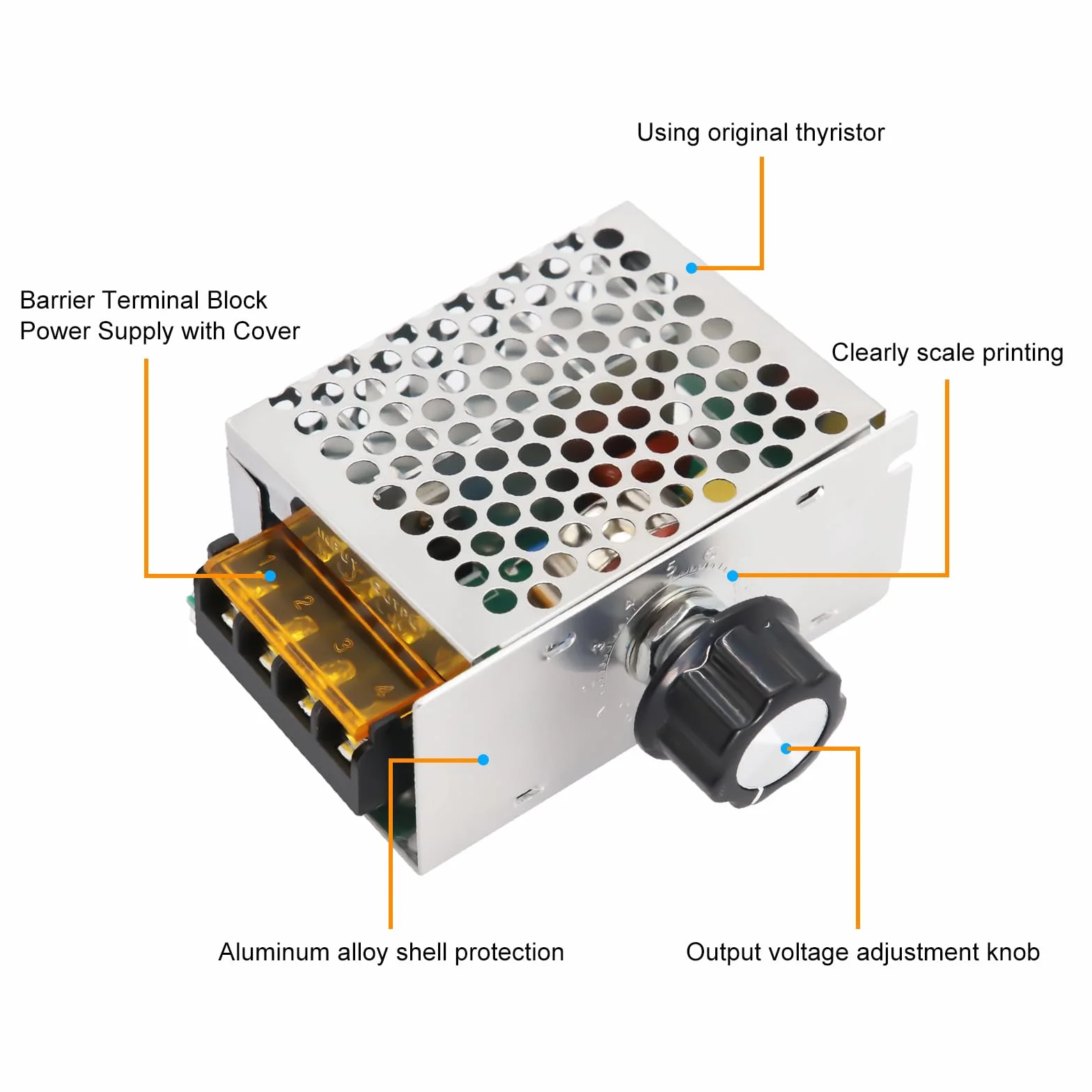 Regolatore di tensione elettronico AC 220 V 4000 W SCR, regolatore velocità motore termostato