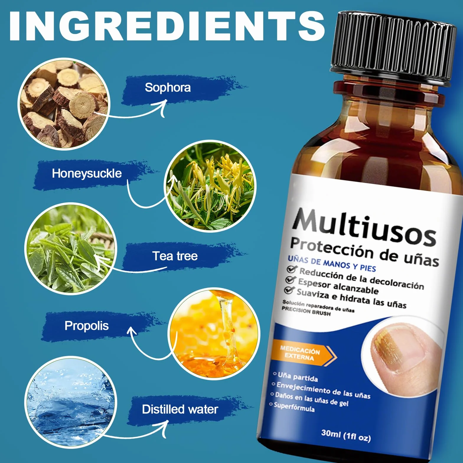 30ML Cura Unghie Piedi, Siero Rigenerante per Unghie, Soluzione per La Riparazione Delle Unghie Dei Piedi, Azione Nutriente e Lenitiva, Ridona Lucentezza e Resistenza