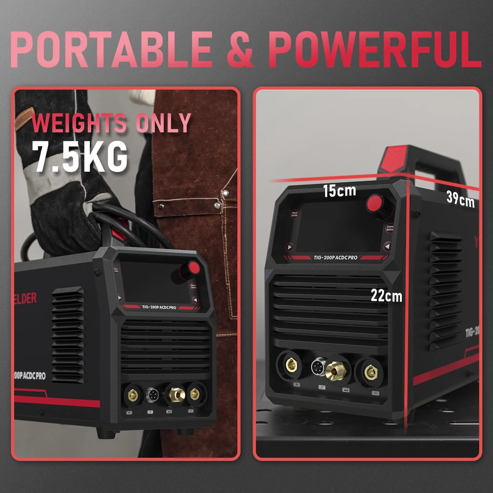 YESWELDER 200A AC/DC TIG Saldatrice Inverter Digitale 230V con Impulso Grande Display LED