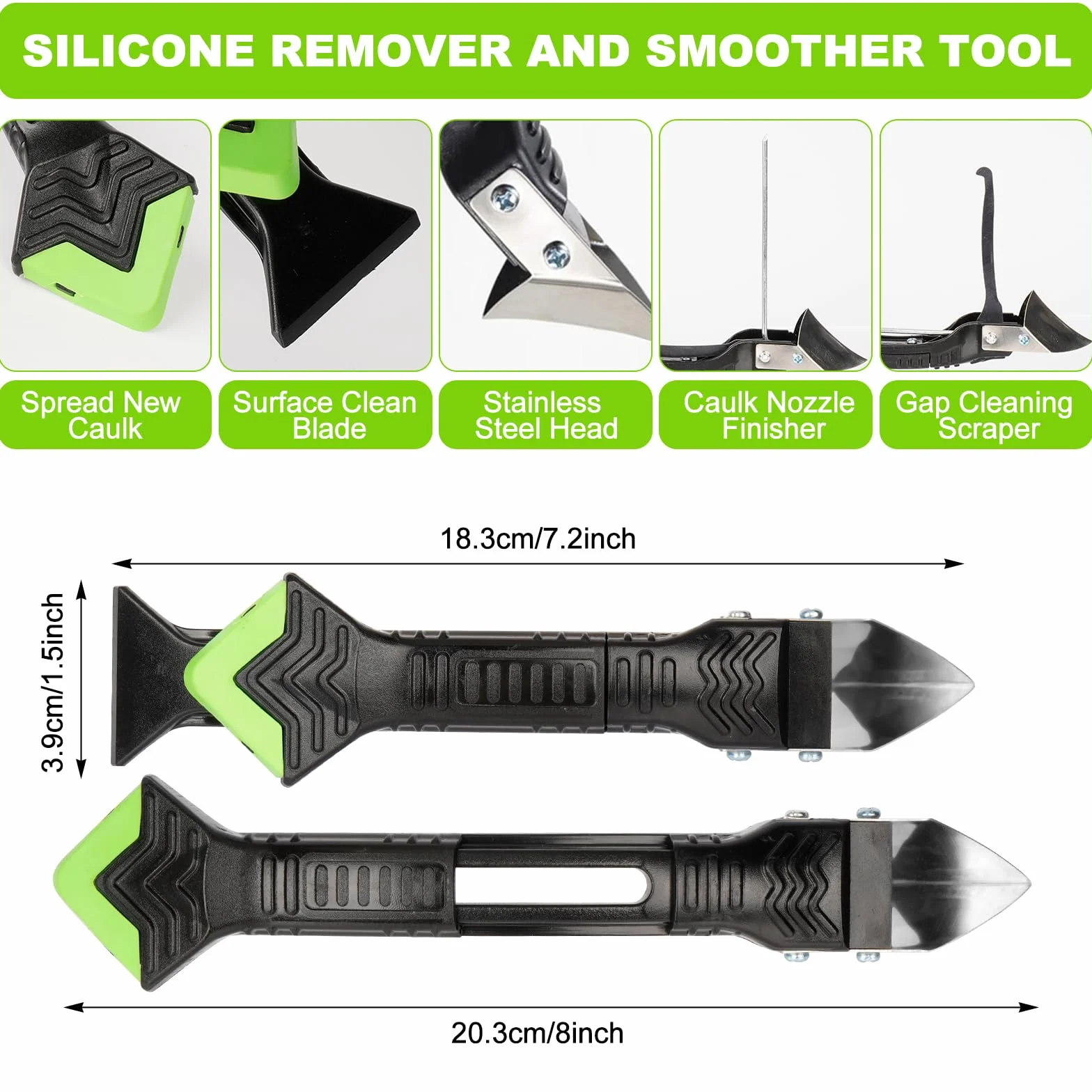 Strumenti per Calafataggio Silicone Kit 5 in 1, Raschietto e Spatola per Sigillante, Rimozione per Finestra