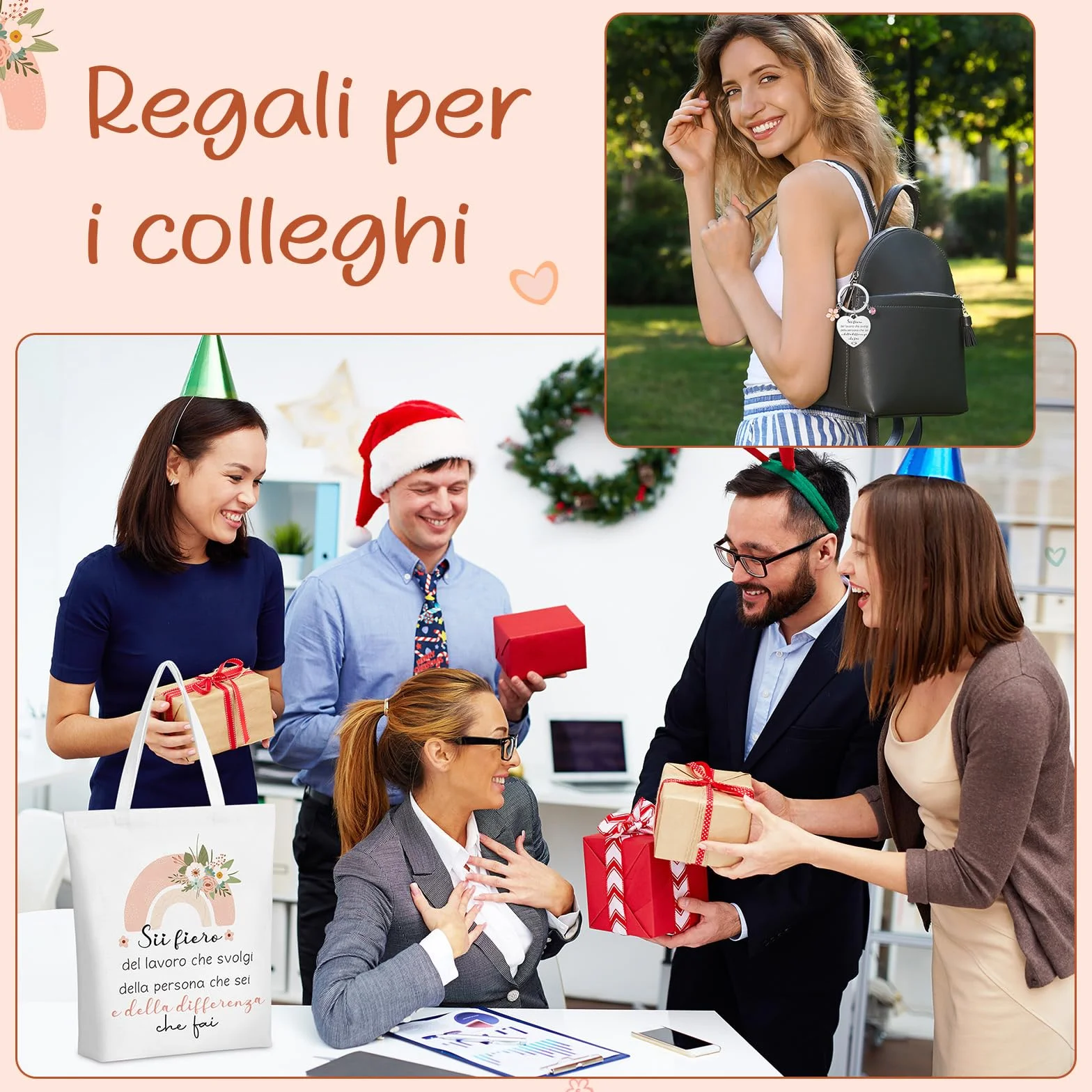 Xuniea Regalo per Colleghe Capo Maestra Donna Regali di Motivazionali Addio Ringraziamento Pochette Borsa per Cosmetici Portachiavi Borsa di Tela Laurea Compleanno Infermiera Amica Dipendente