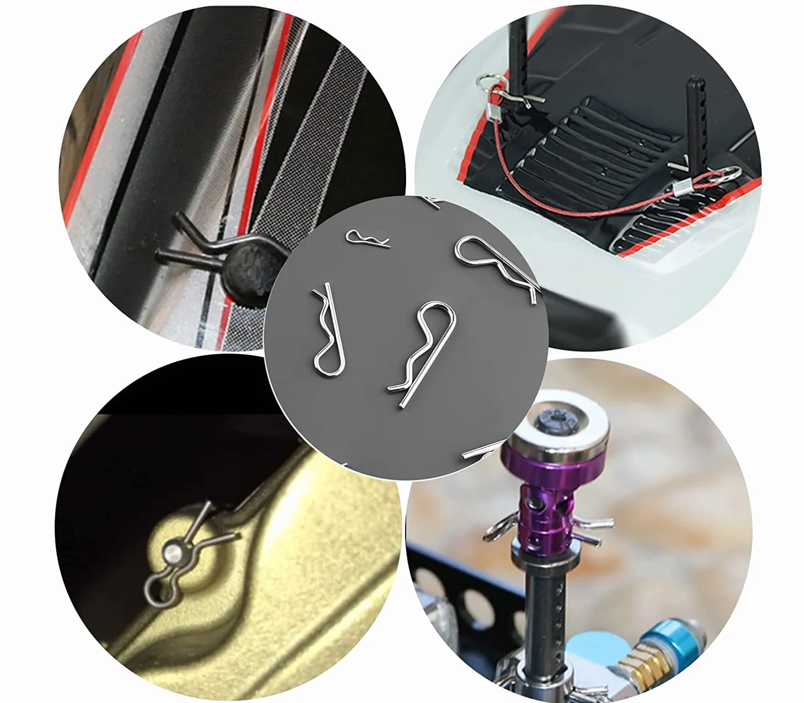 Set R-Clip 150Pz 6 Tg Coppiglie Perni Fermi a Molla di Sicurezza