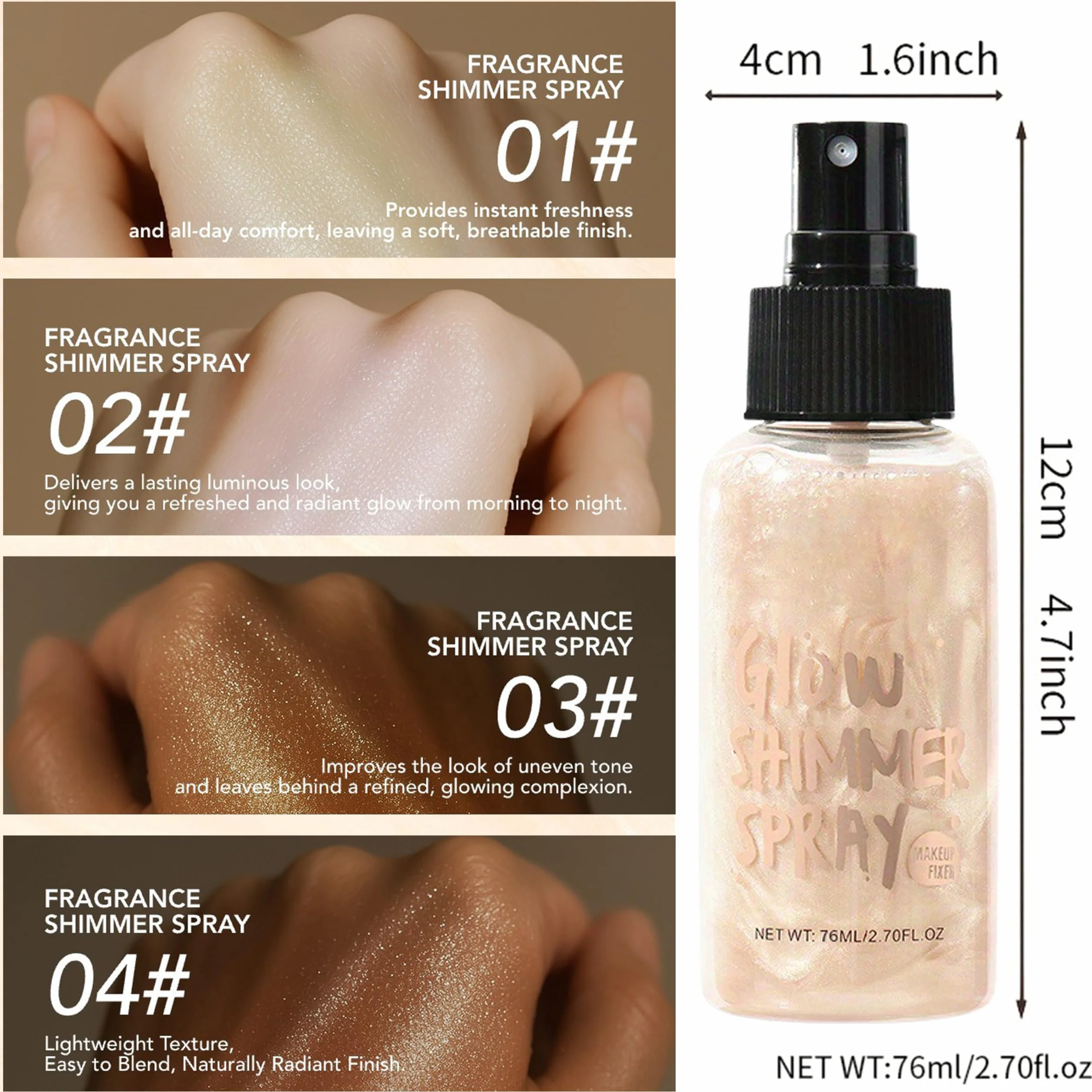 Glow Body Glitter Impermeabile Brillantini Brillantini Glitter Spray Per Viso Capelli E Corpo, Nebbia Ultra Fine Copertura Uniforme, Festival Brillante Trucco Brillante
