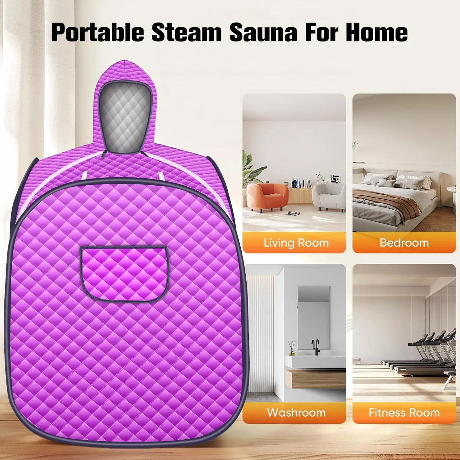 Sauna a Vapore Portatile 800W 9 Impostazioni Temperatura Motore 2 Litri Tessuto Impermeabile
