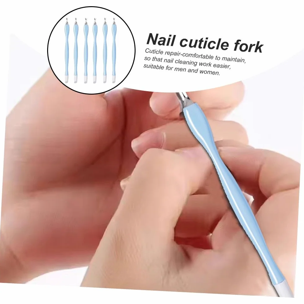 Cuticle Trimmer 6 Pcs Forchetta per Cuticole Pusher Rimozione Manicure