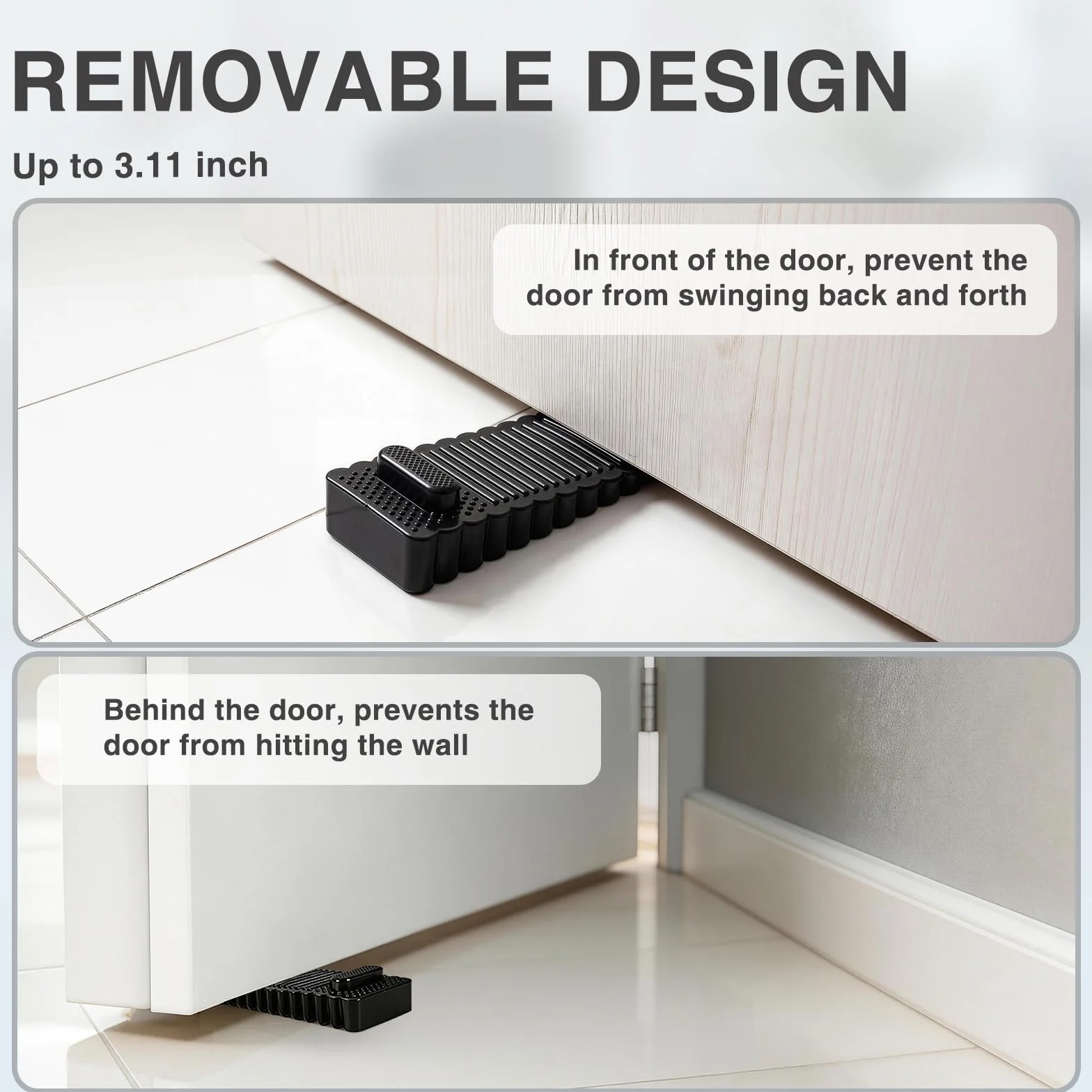 Oderra Cale Porta Pavimento in PVC 6 Pezzi Regolabile in Altezza - Nero