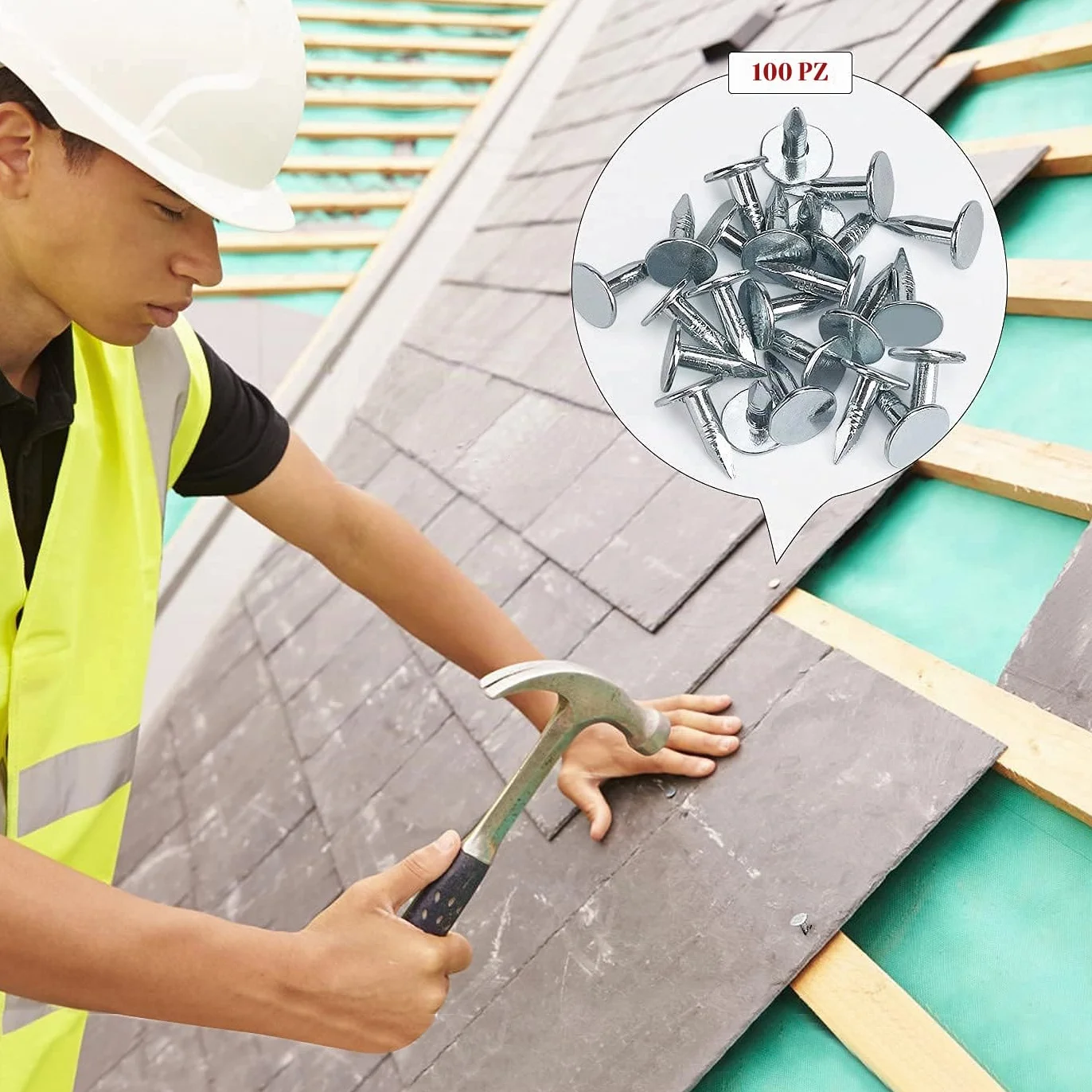 Chiodi in feltro per tetto 12 mm 100 pezzi per coperture ardesia