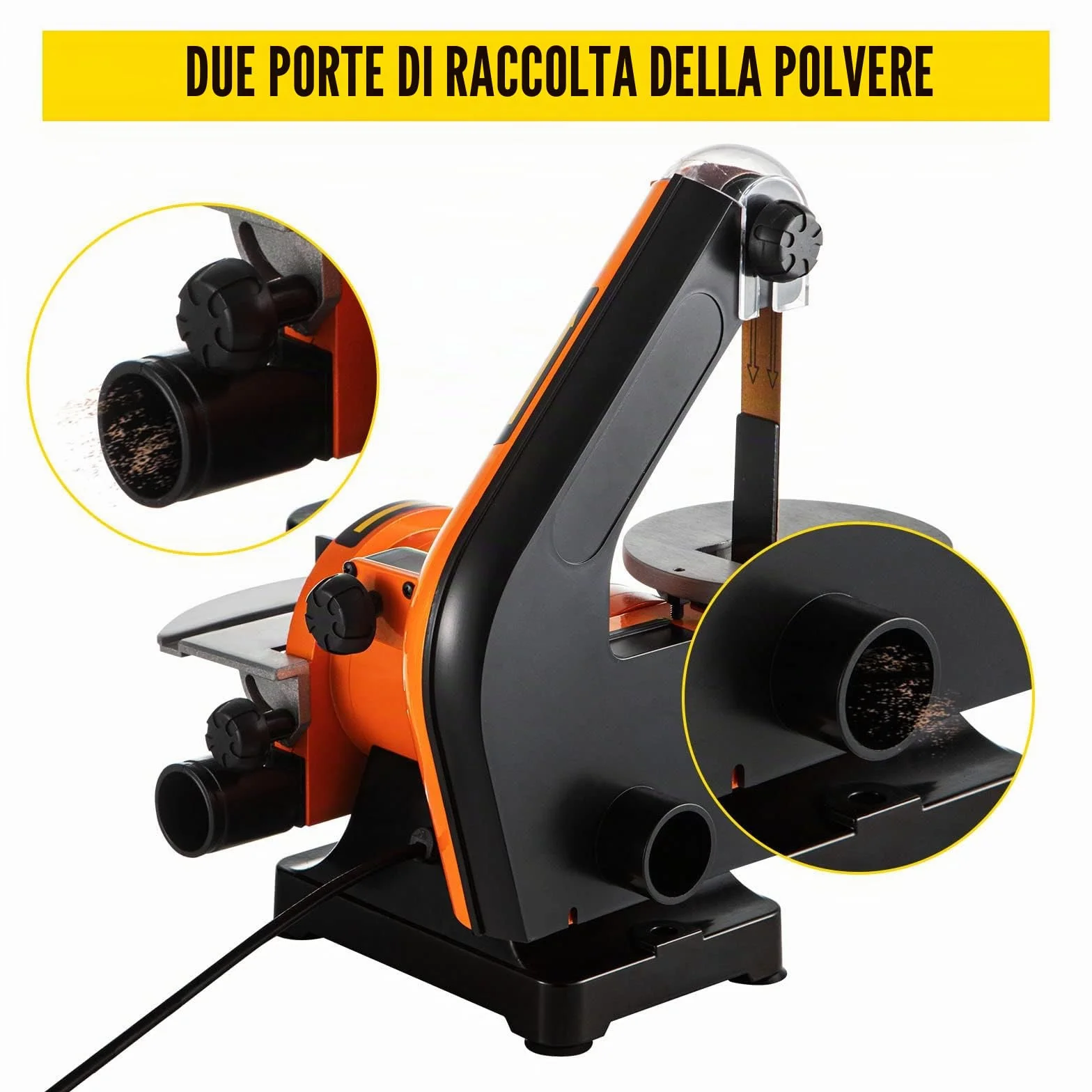 VEVOR Levigatrice a nastro e a disco 250 W 230 V 25,4 x 760 mm 2980 giri/min
