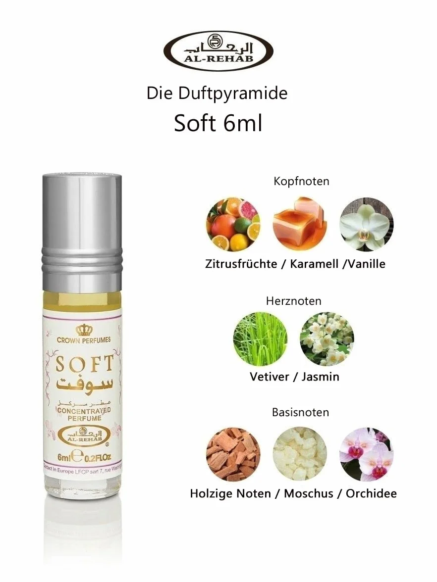 Morbido 6ml Al Rehab Olio di profumo Misk Fragranza per uomini e donne Muschio