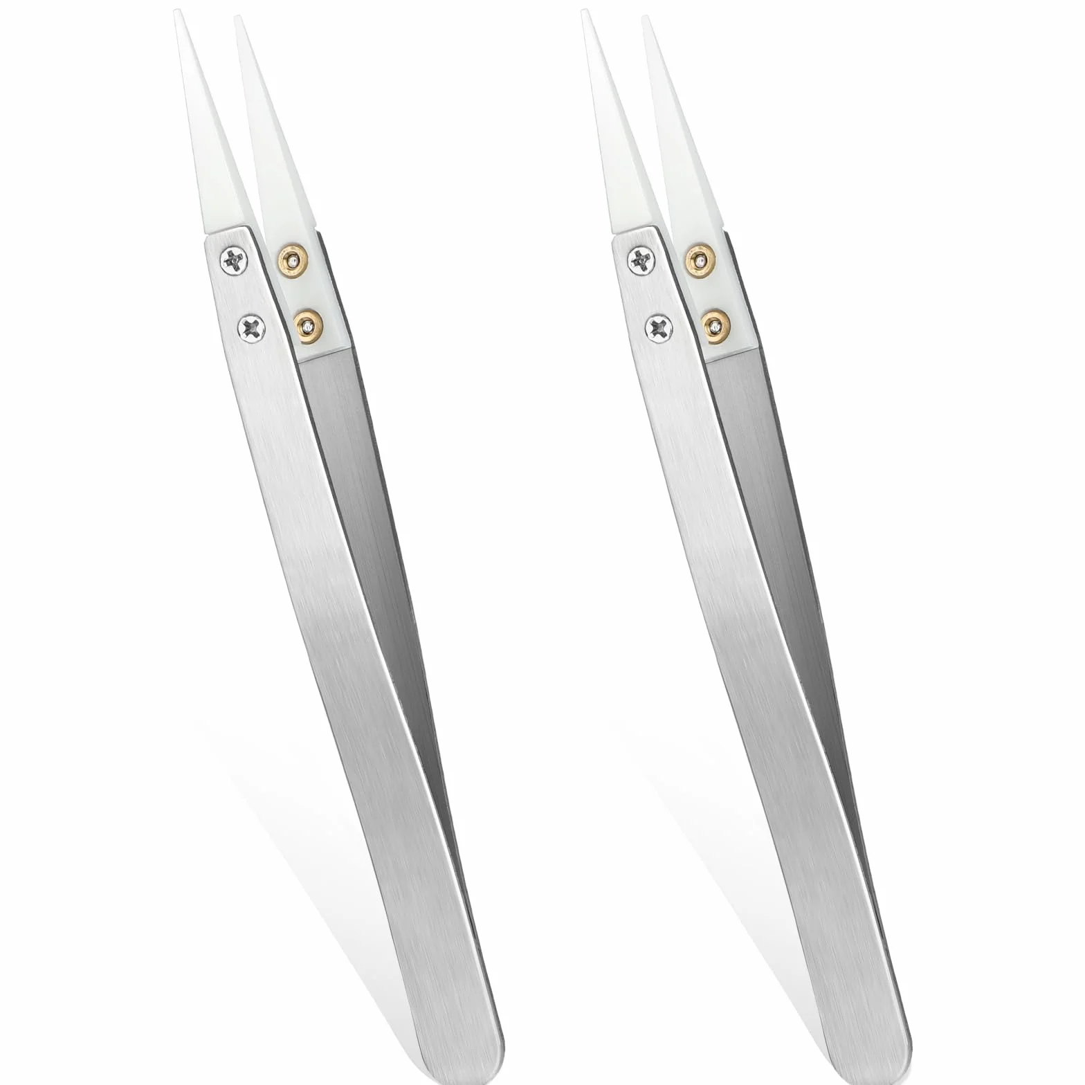 Pinzette in ceramica e acciaio inox, antistatiche, non conduttive, resistenti alle alte temperature, a punta fine per elettronica