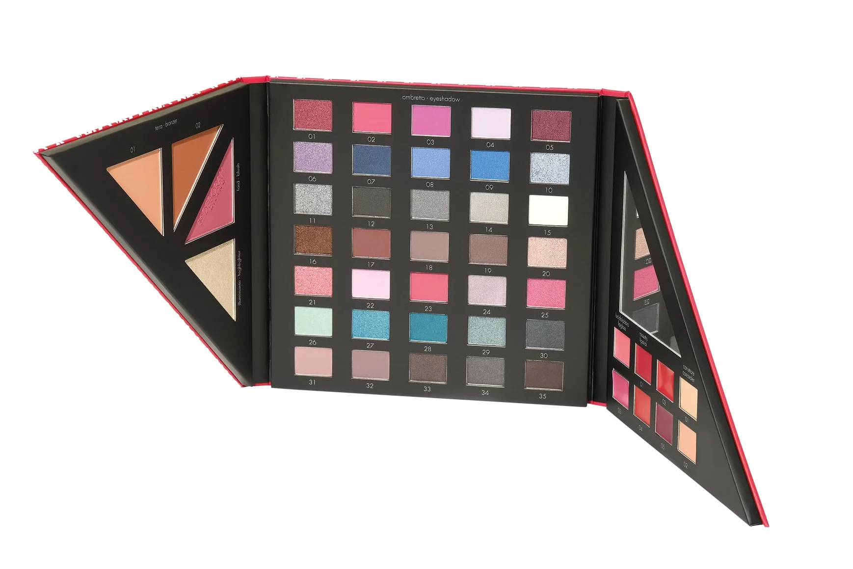 Deborah Milano - Trousse Set Regalo Donna Make Up Beauty Gift n.3 Medium Toni Freddi, Include Palette di Ombretti, Gloss, Rossetti e Polveri Viso dai diversi Finish e Colori, in Carta FSC