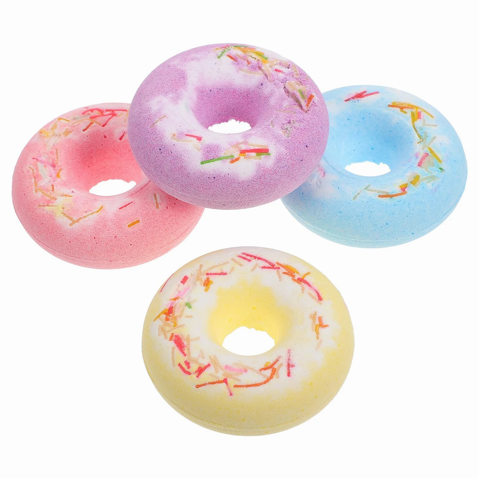 VICASKY Set 4 Bombe da Bagno a Forma di Torta 110g Bombe da Bagno Spa Effervescenti Schiuma di Sale Profumate Rilassante Colore Casuale Colore Casuale