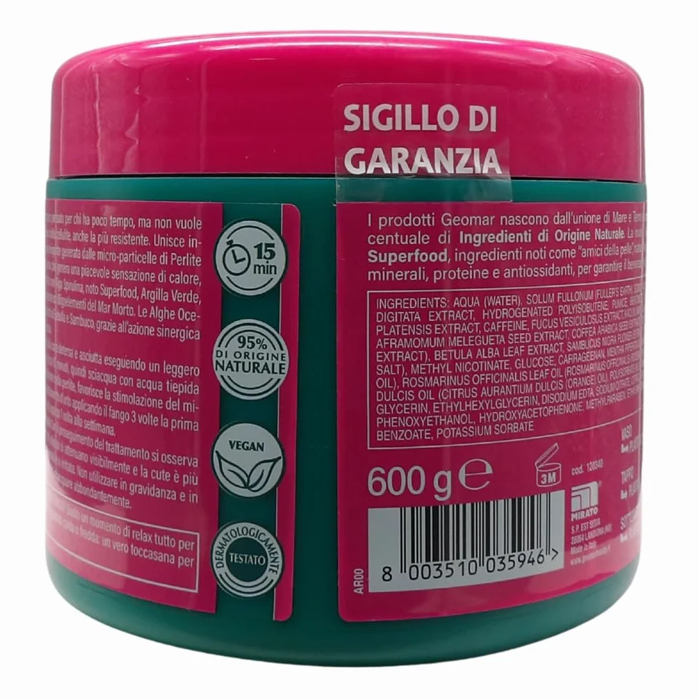 MASCHERA FANGO LIPO RIDUCENTE con Estratto di Alga Spirulina 600 g