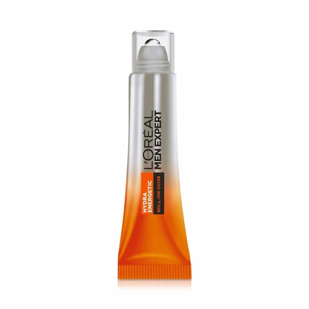 L'Oréal Paris Men Expert Roll-On Occhi Anti-Fatica Uomo, Per uno Sguardo più Fresco e Riposato, Occhiaie, Rughe Sottili e Borse Ridotte, Arricchito con Caffeina e Vitamina C, Hydra Energetic, 10 ml