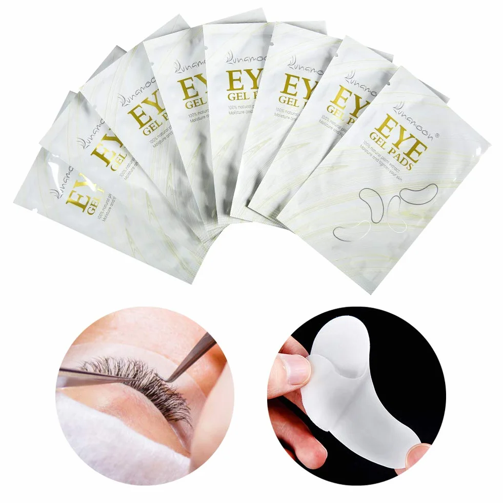 Lunamoon Cerotti Gel per Estensioni Ciglia 100 Paio Eye Pads Occhio Patch Extension Ciglia Pads Occhi da Ciglia Finte Eye Gel Patches for Eyelash Extension