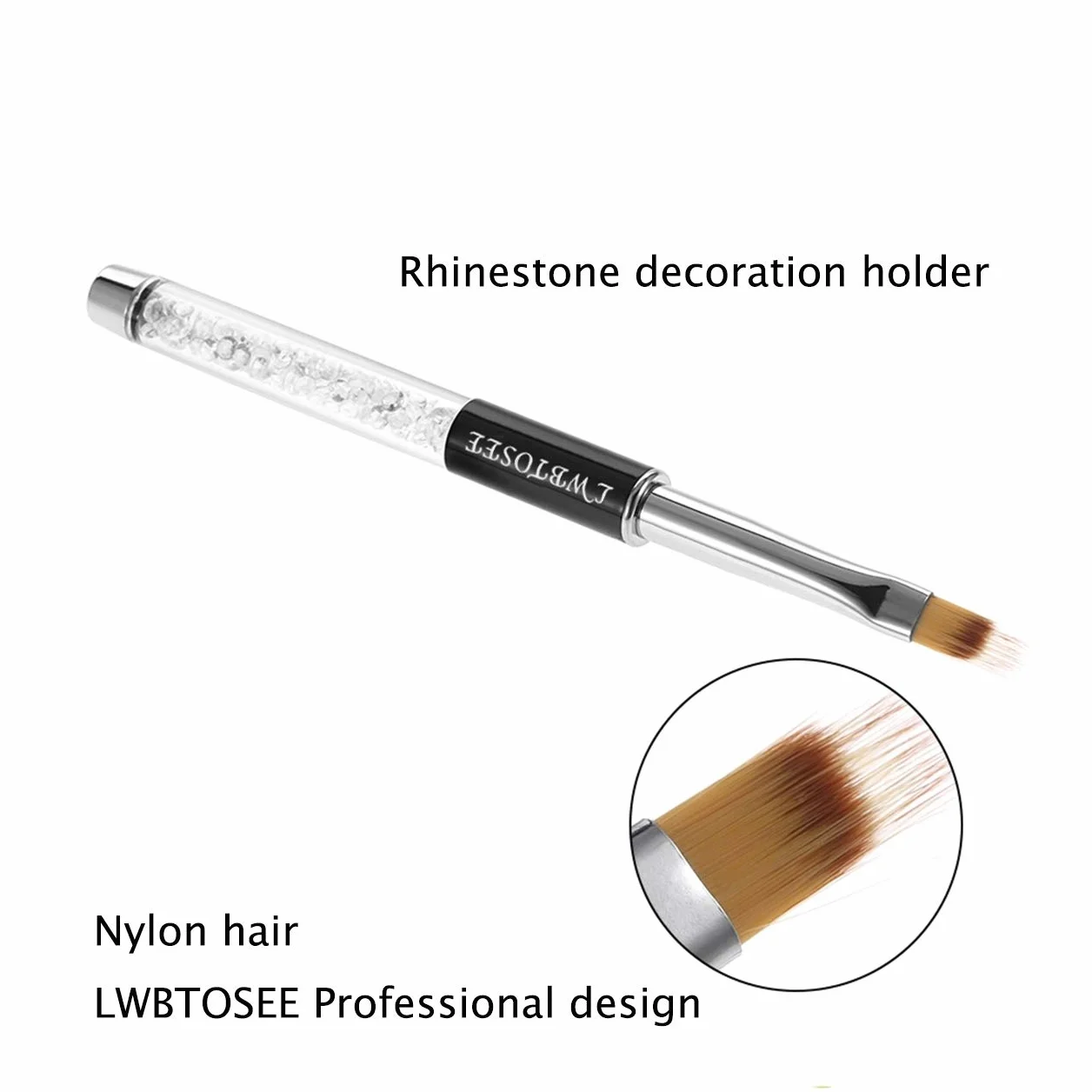2PC nail ombre Brush nail art painting Pen Brush UV gel Polish pendenza strass di cristallo acrilico nail disegno penna
