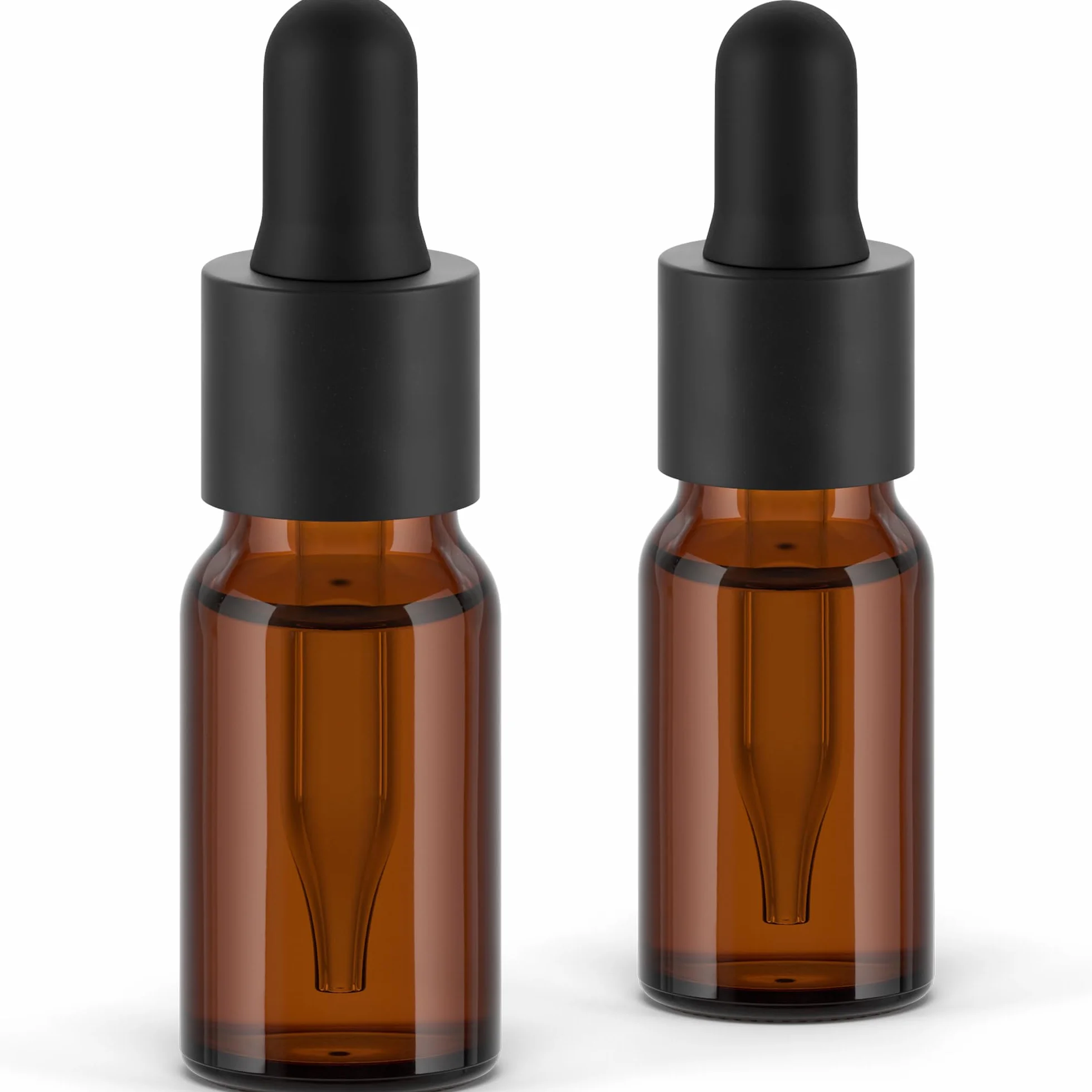 Essenciales 2 flaconi contagocce in vetro ambrato per oli essenziali, massaggio, aromaterapia, flacone da laboratorio, ambra, 10 ml
