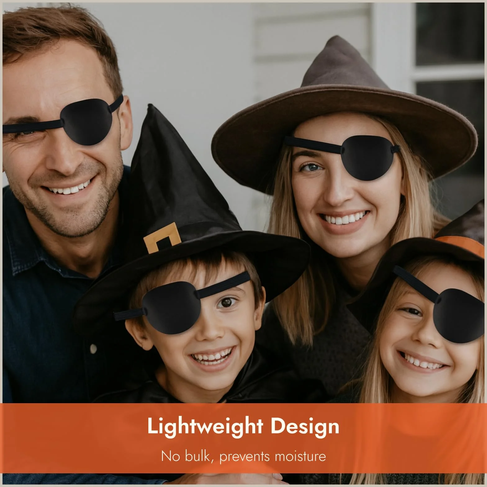 6 pezzi Copriocchio per Adulti e Bambini, 3D Regolabile con Fascia Elastica, Materiale Morbido Traspirante, Riutilizzabile per Occhio Sinistro o Destro, Ideale Costume Pirata, Ambliopia, Cosplay