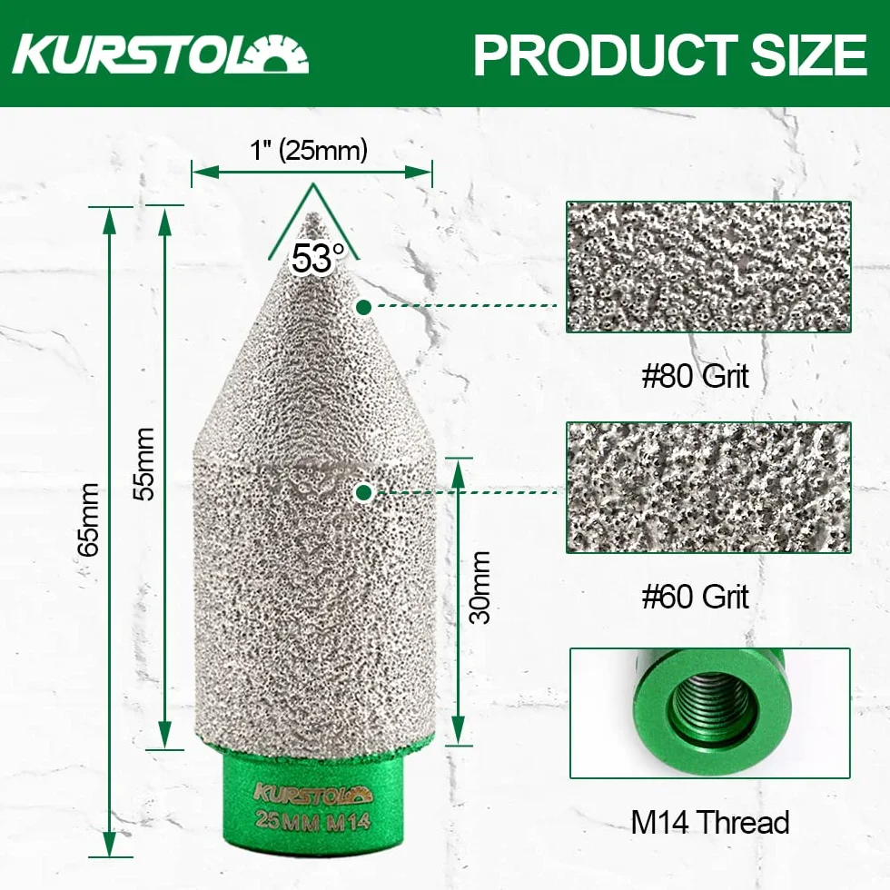 Punta per Trapano Diamantata 0-25mm Fresa M14 per Piastrelle Porcellana Ceramica Granito Marmo