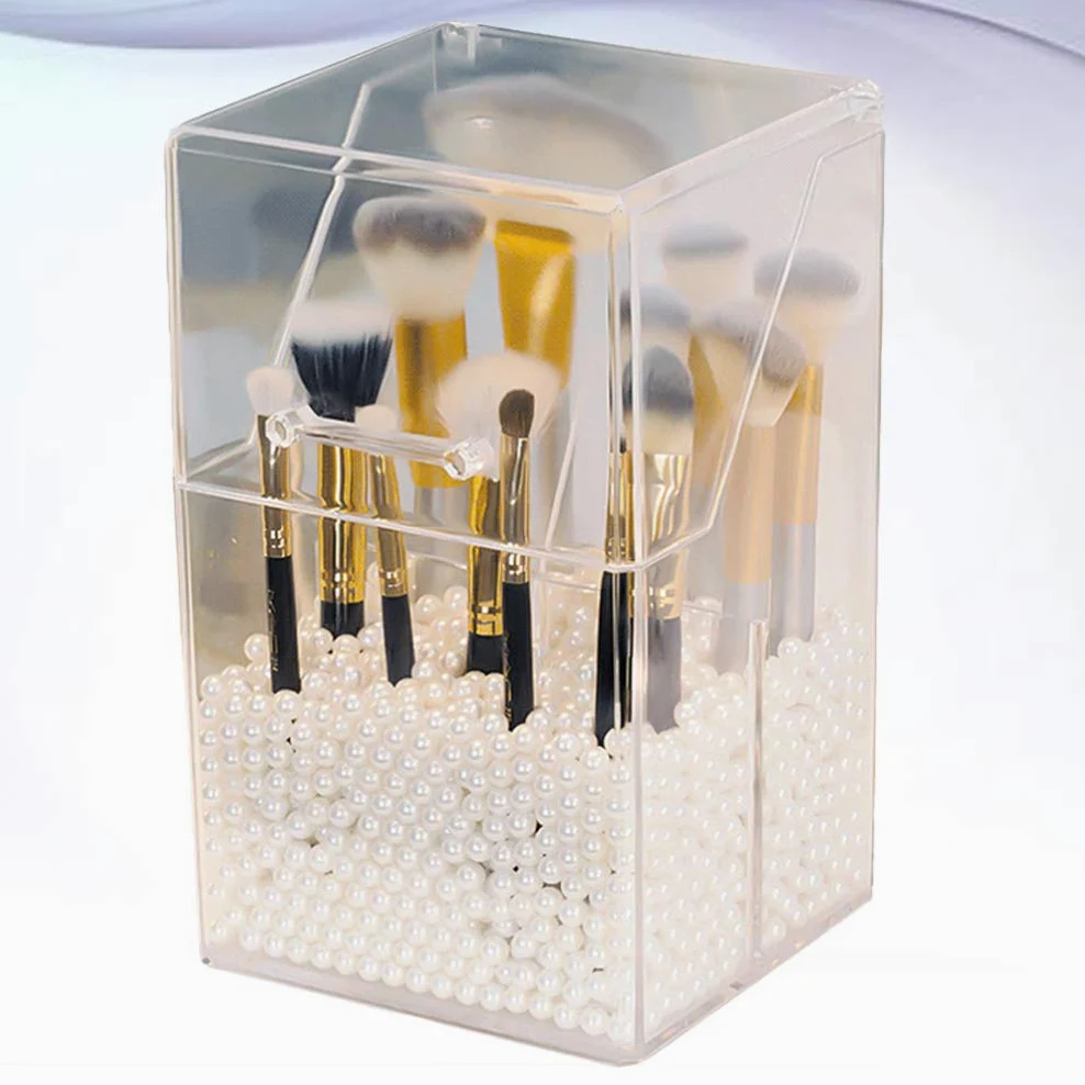 Yardwe - Organizer per cosmetici in acrilico trasparente, con 1000 perle