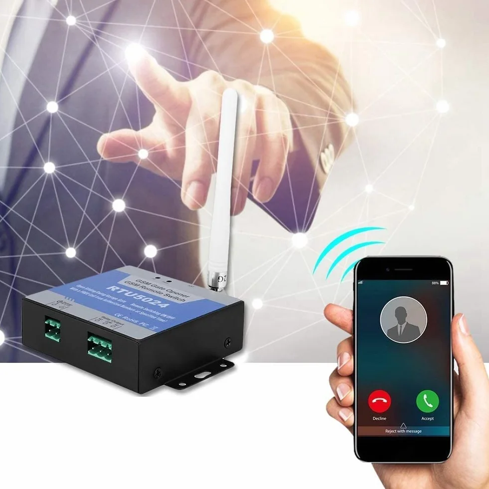 Apricancello GSM RTU5024 Telecomando Universale Interruttore Relè DC 9-24V Apriporta Senza Fili Per Porta Garage