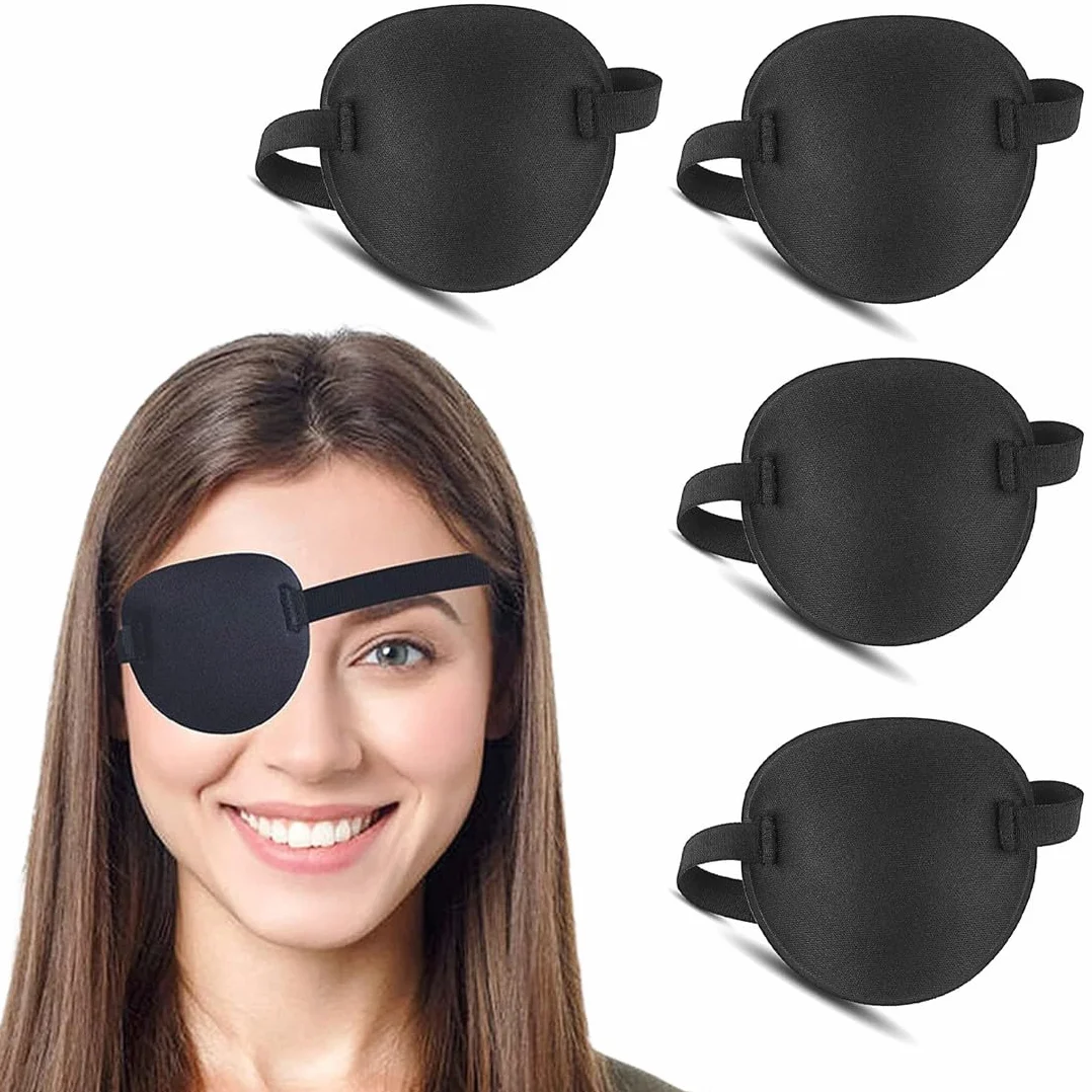 4 Pcs Benda Occhio Regolabile Per Adulti Bambini Bende Oculari Per Bambini Regolabile Bende Occhio Pigro Eye Patch Pirata, Per Ambliopia, Strabismo, Dopo Chirurgia, Protezione Occhio, Cosplay