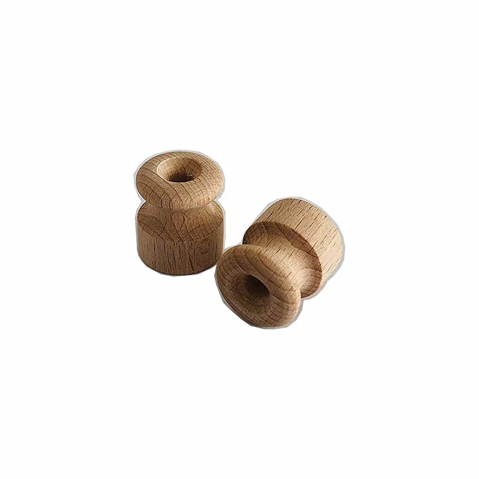 Isolatore in Legno per Cavi Trecciati ø 18mm, 10 Pezzi