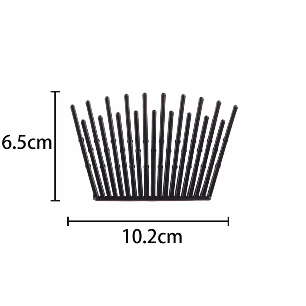 FSSTUD 6 paia di pettini per capelli a doppio pettine a incastro, fermagli per capelli magici per coda di cavallo, accessori per lo styling dei capelli per donne e ragazze nero